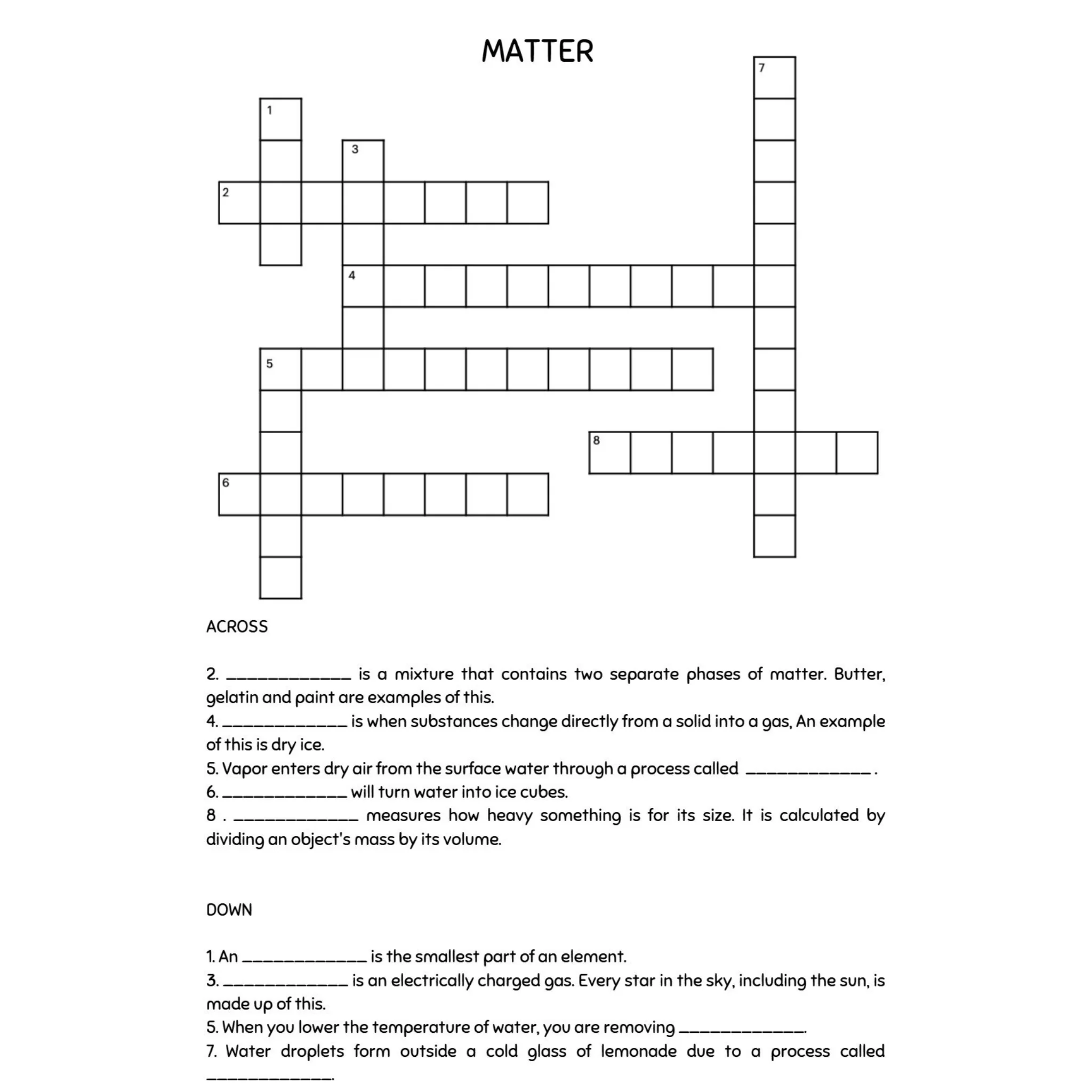 4th Grade Science Crossword Puzzles 0771 - Image 5