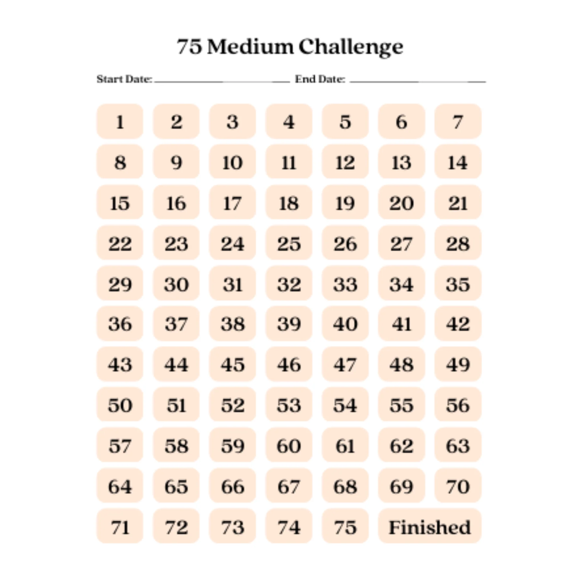 75 Medium Challenge Tracker Bundle - Image 2