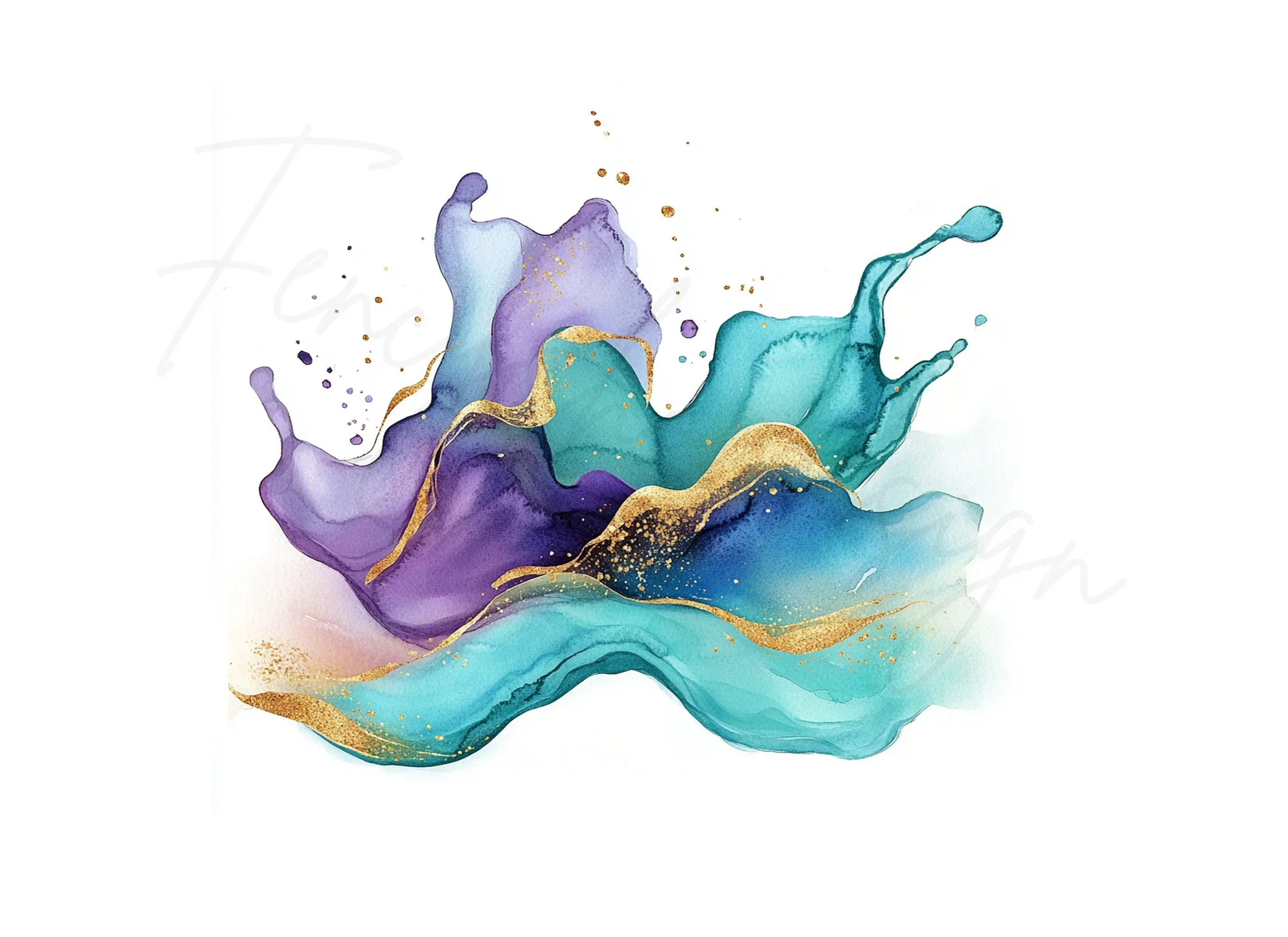 Abstract Alcohol Ink Clipart Bundle - Image 2