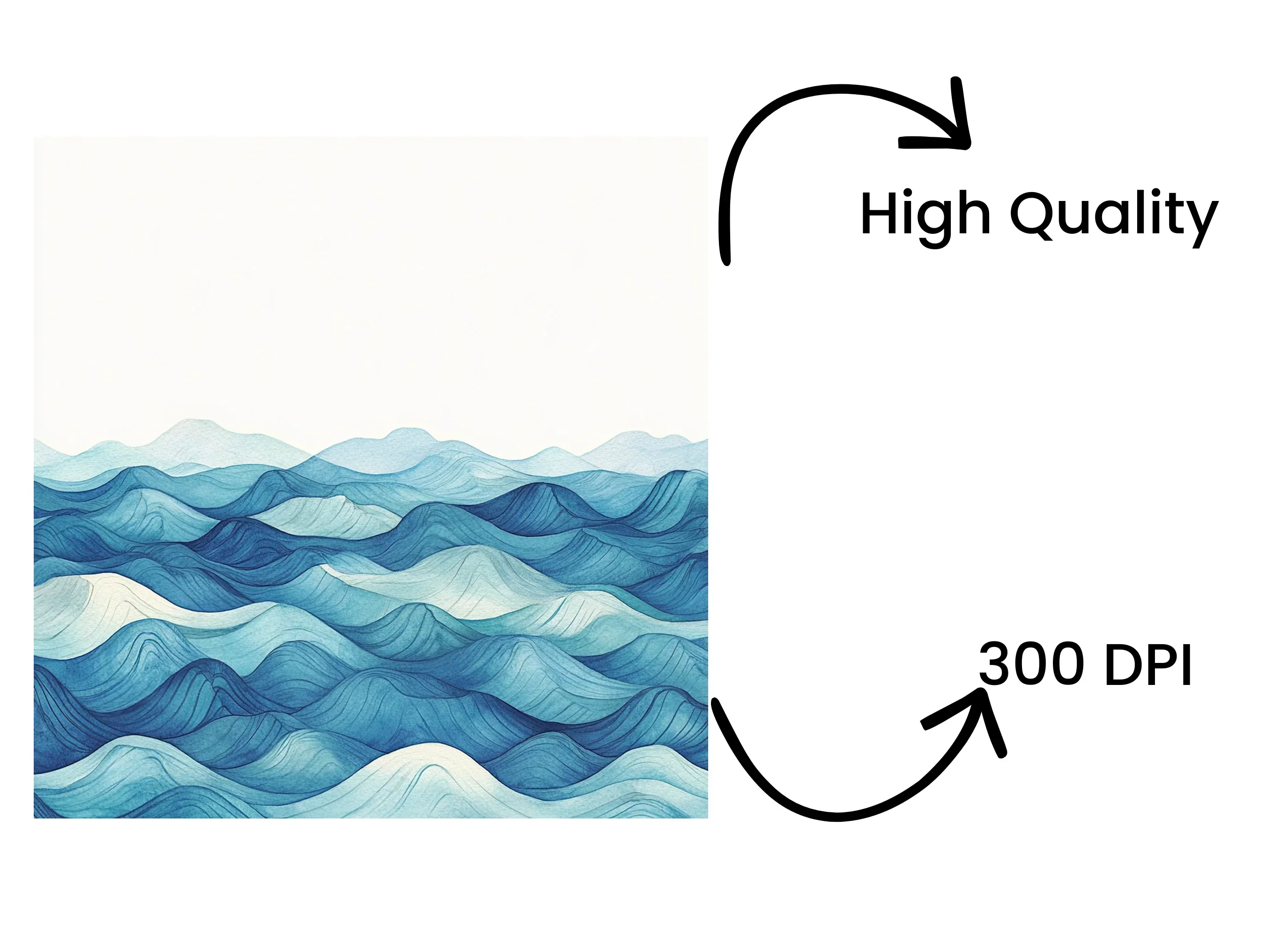 Abstract Blue Wave Patterns Clipart Bundle - Image 4