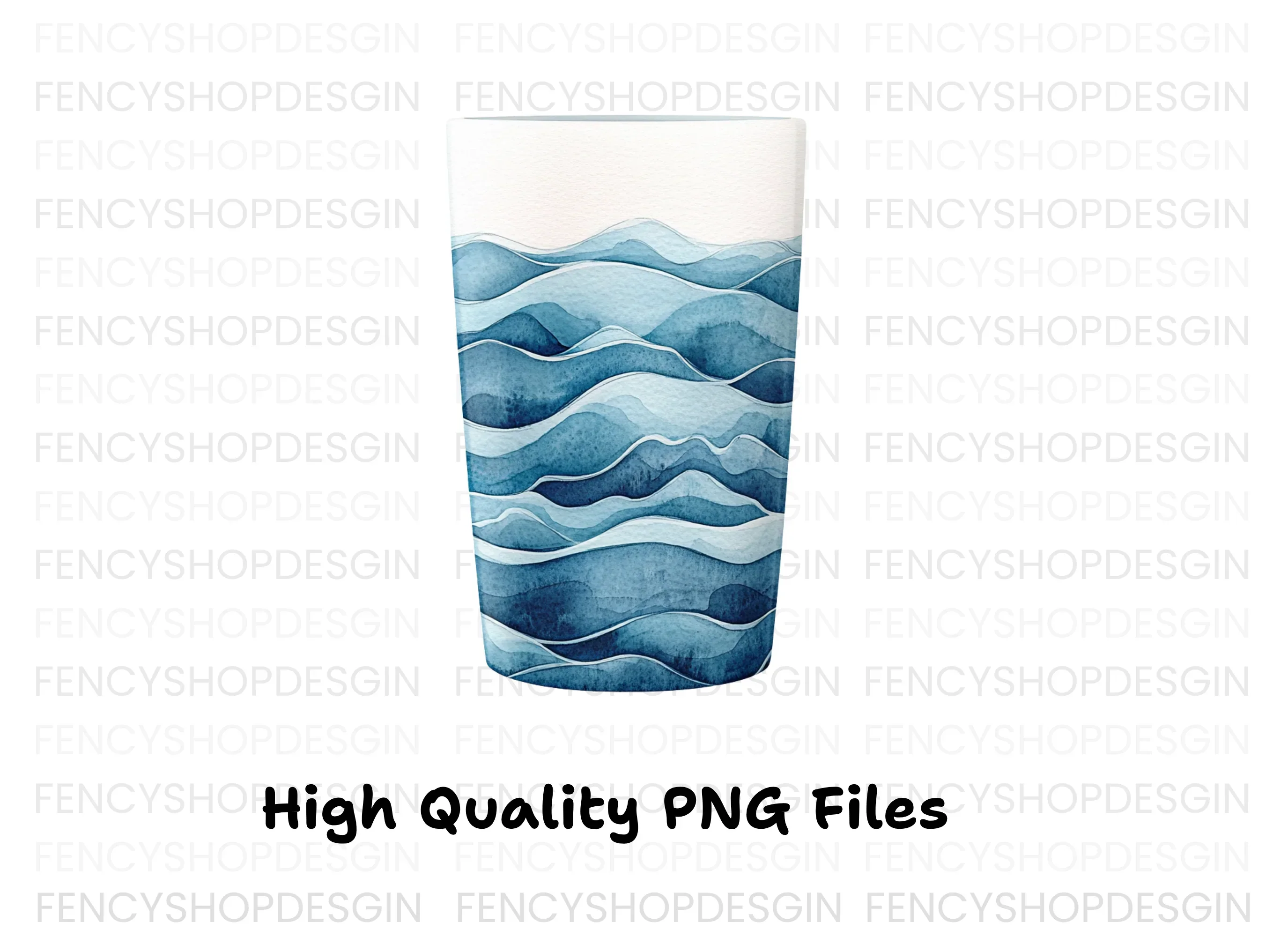 Abstract Blue Wave Tumbler Clipart Bundle - Image 2