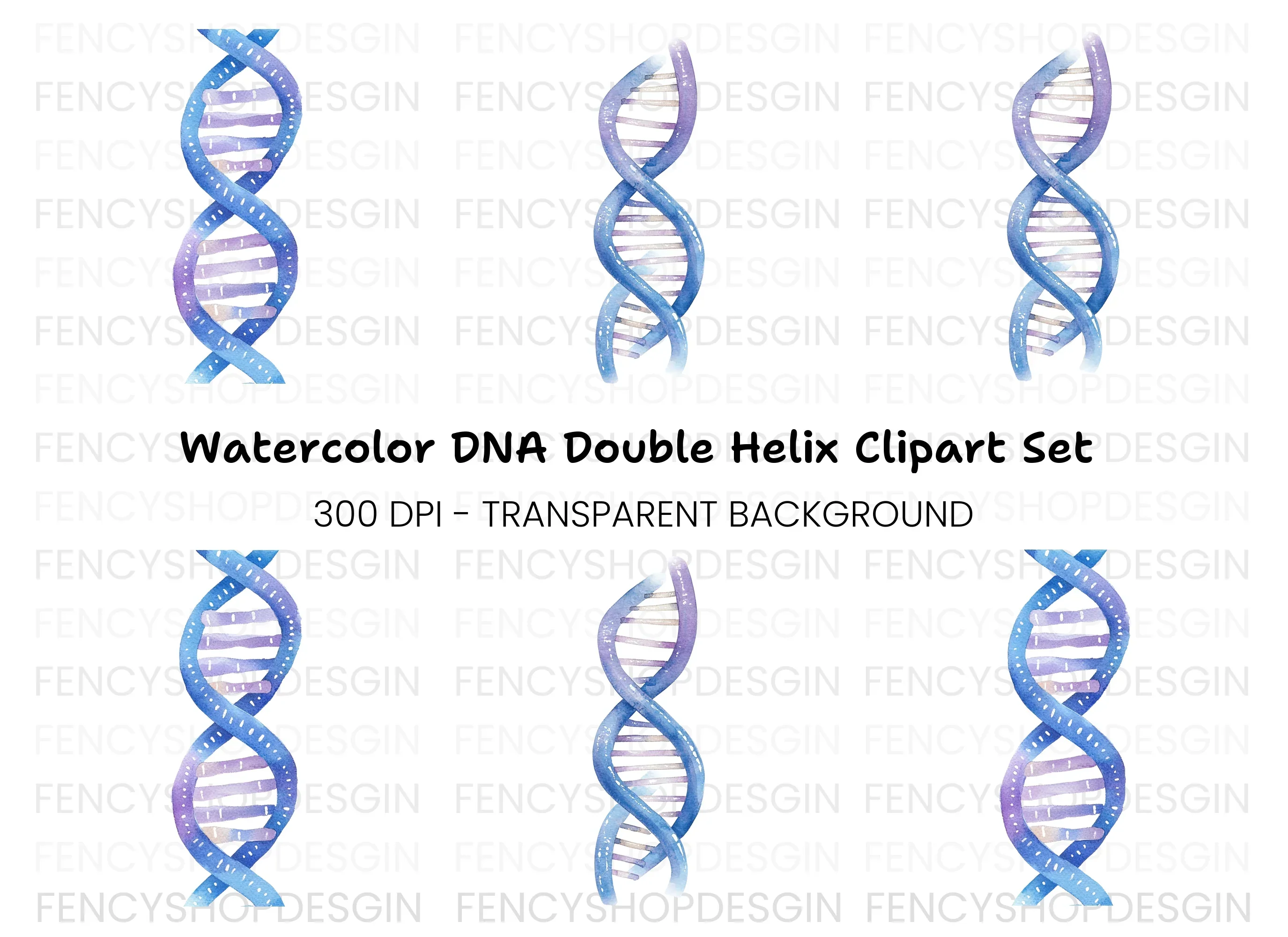 Abstract DNA Helix Clipart Bundle