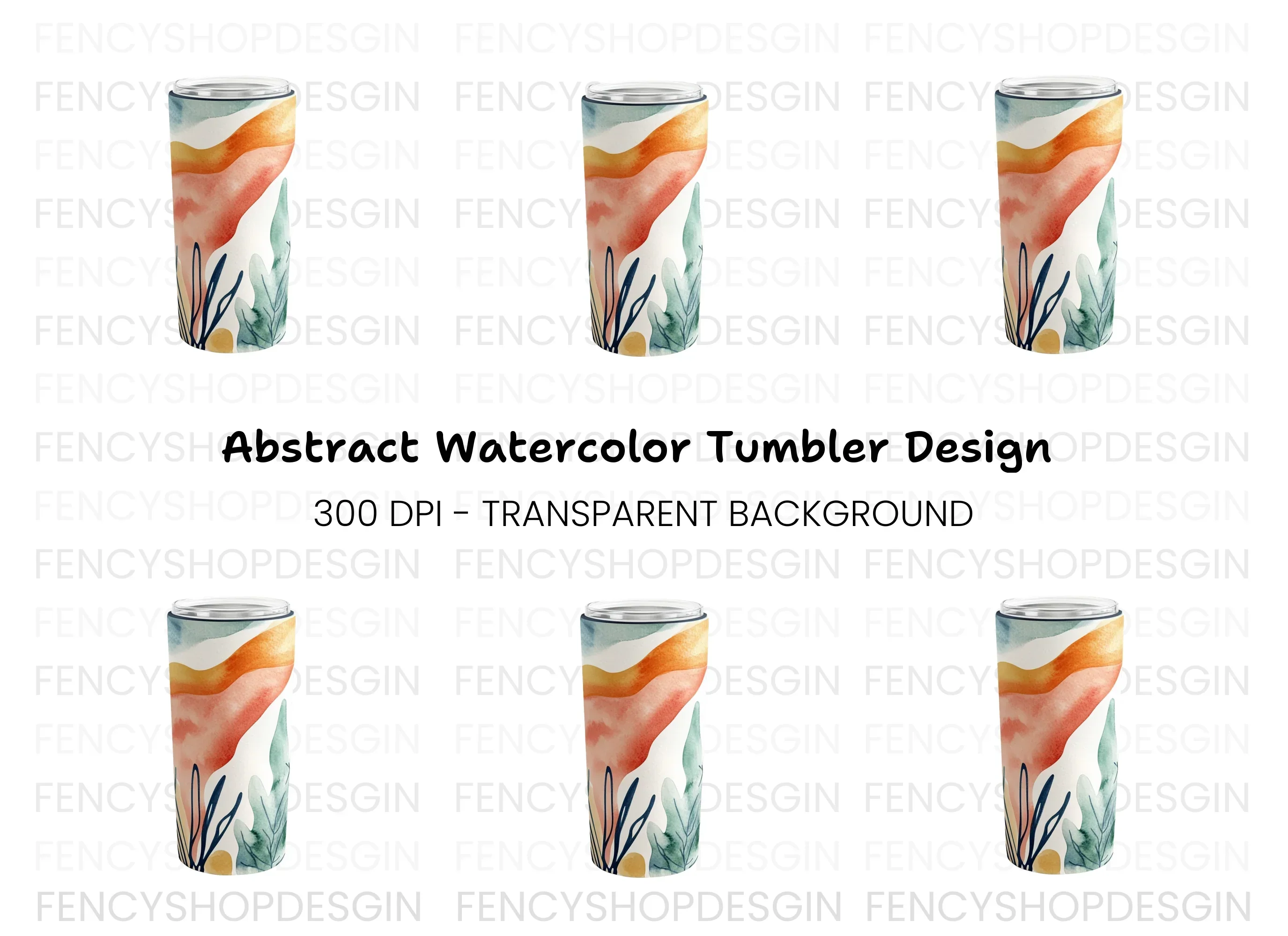 Abstract Floral Slim Tumbler Clipart Bundle