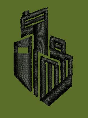Abstract Geometric Emblem Embroidery Design