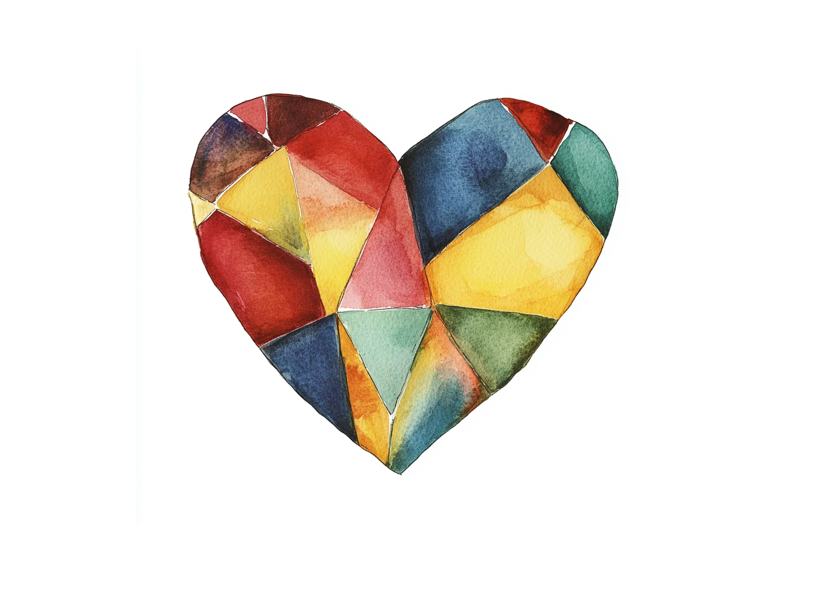 Abstract Geometric Heart Shapes Clipart Bundle - Image 2
