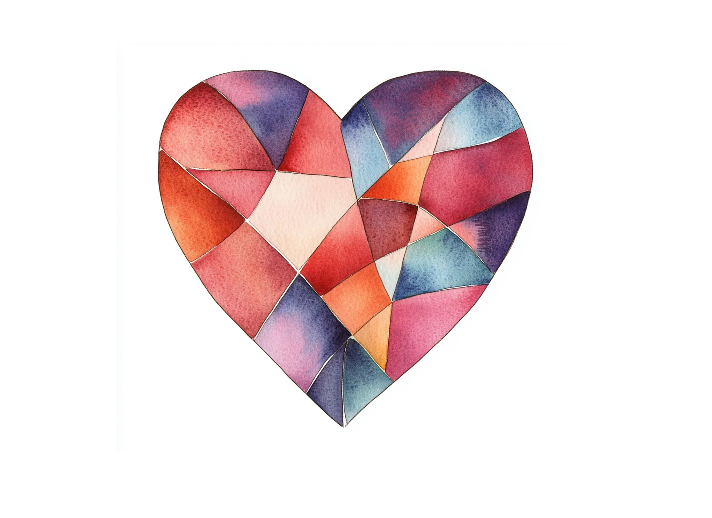 Abstract Geometric Heart Shapes Clipart Bundle - Image 3