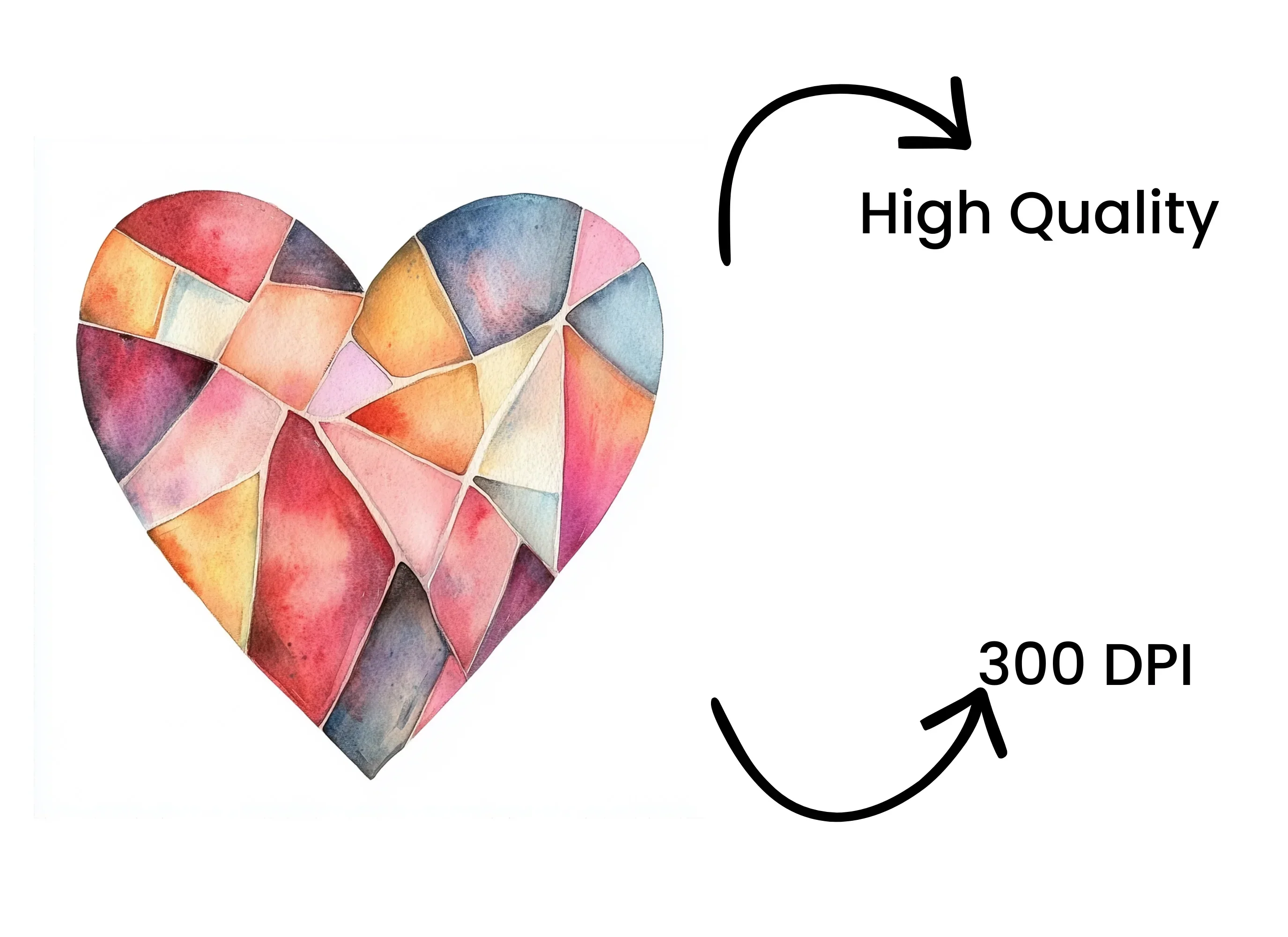 Abstract Geometric Heart Shapes Clipart Bundle - Image 4
