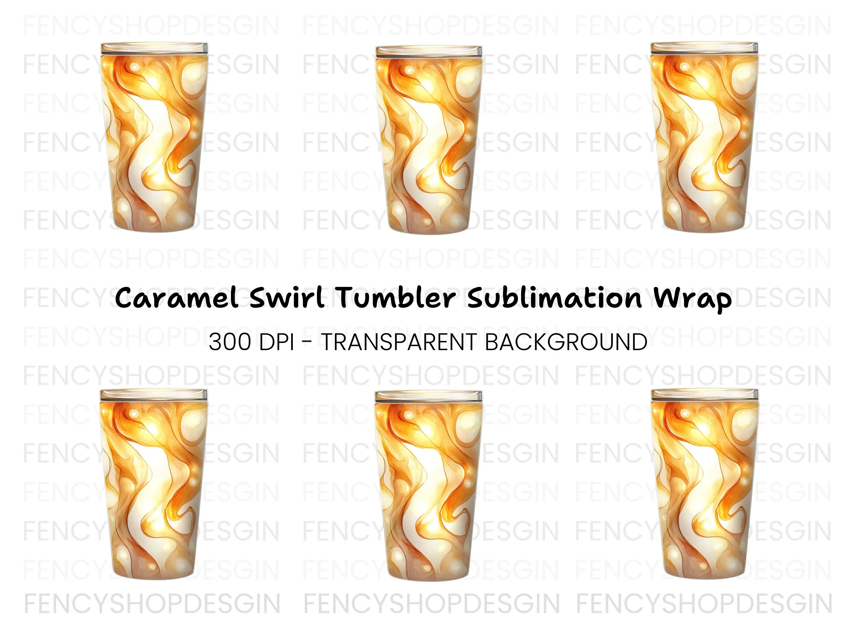 Abstract Golden Swirl Tumbler Clipart Bundle