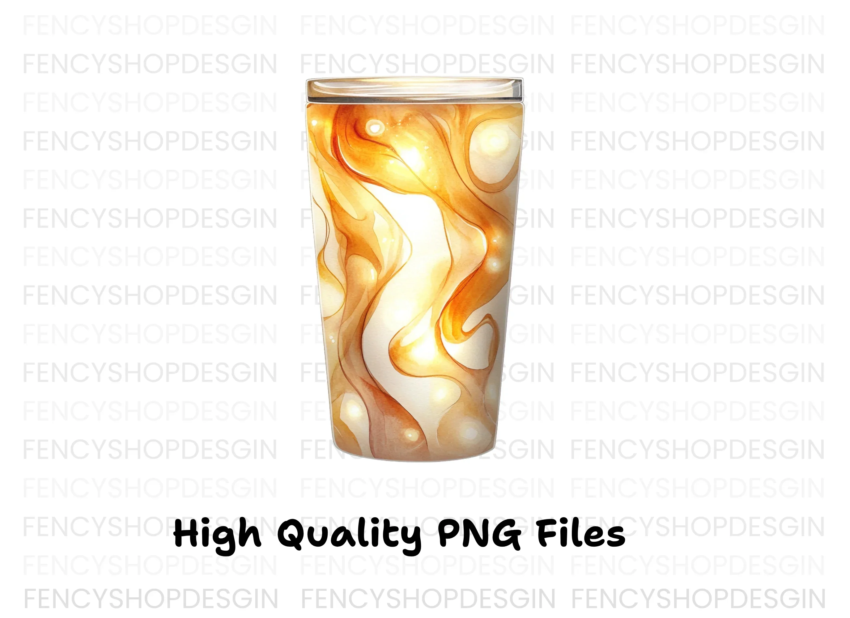 Abstract Golden Swirl Tumbler Clipart Bundle - Image 3