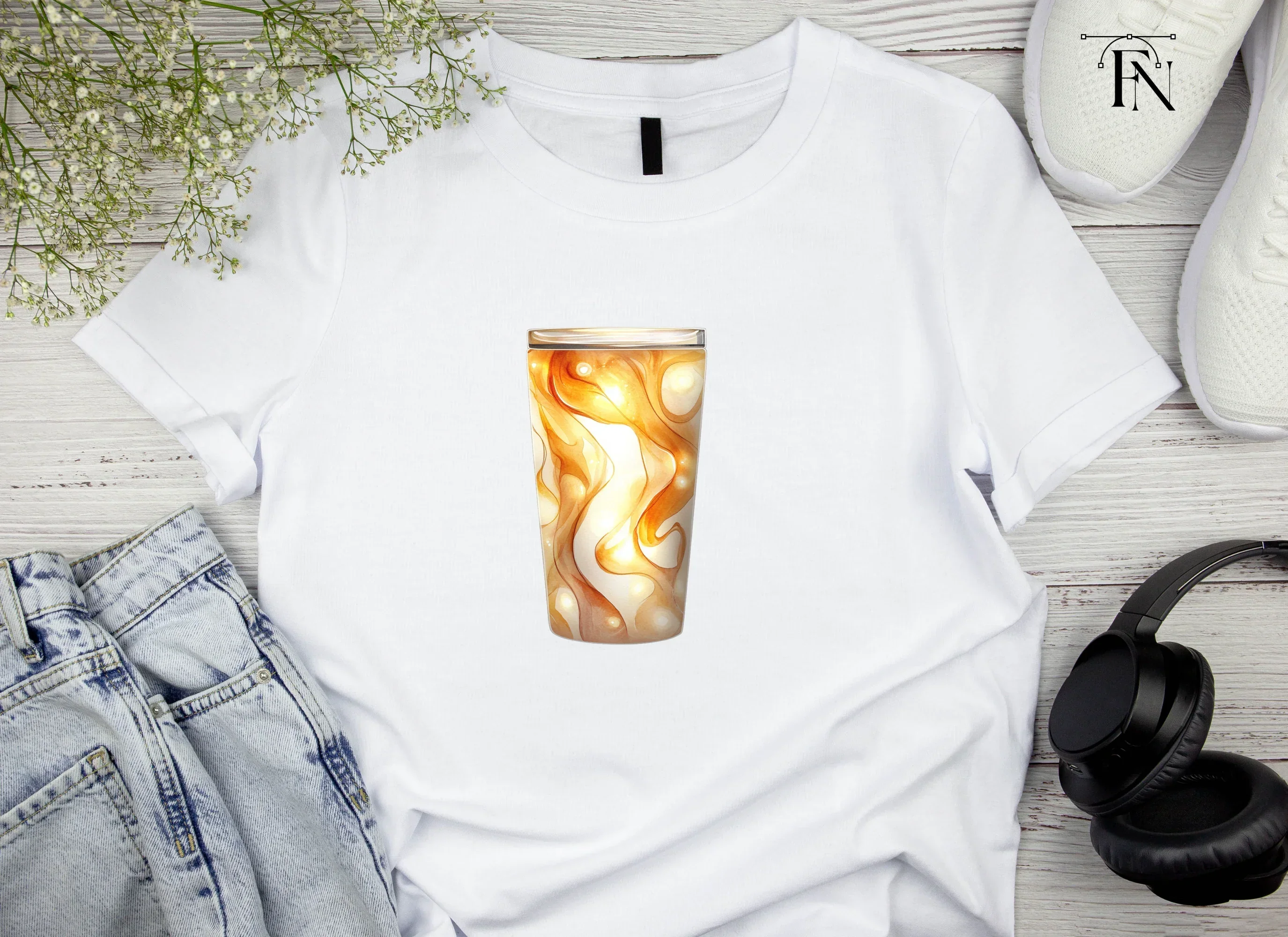 Abstract Golden Swirl Tumbler Clipart Bundle - Image 4