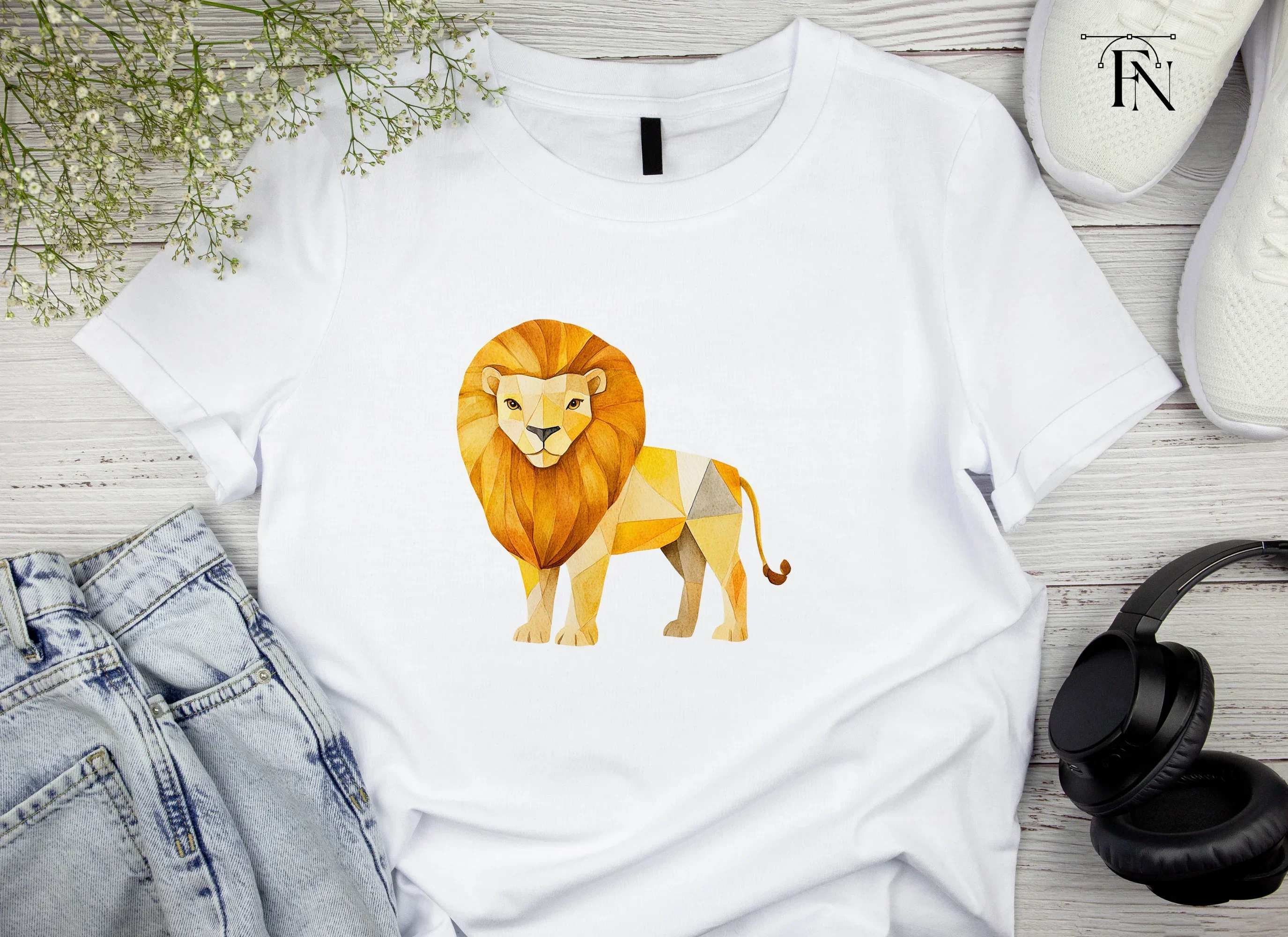 Abstract Polygonal Lion Clipart Bundle - Image 3