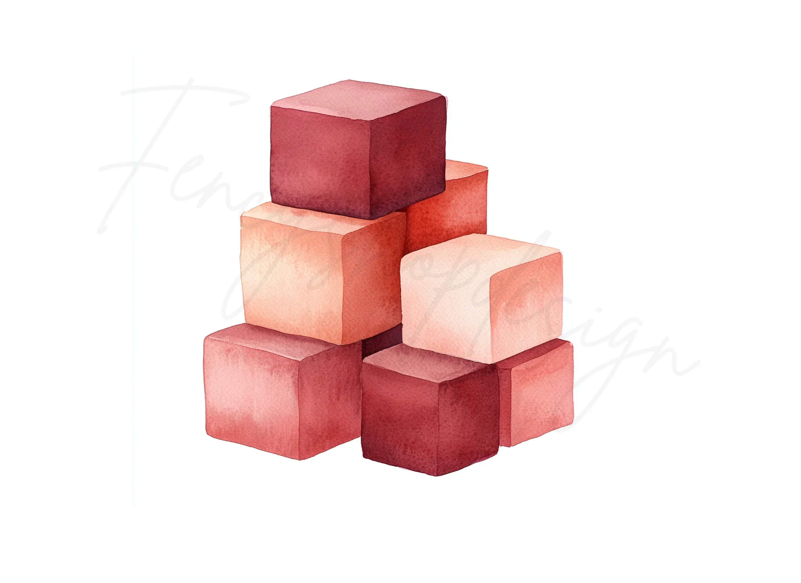 Abstract Red Shapes Clipart Bundle - Image 2