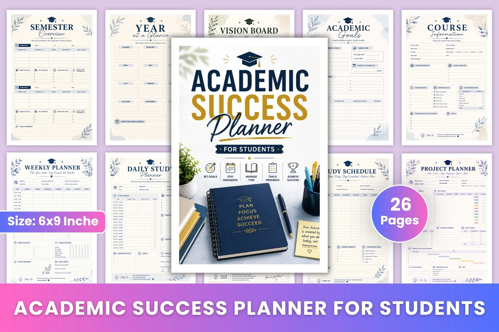 Academic Success For Students Planner