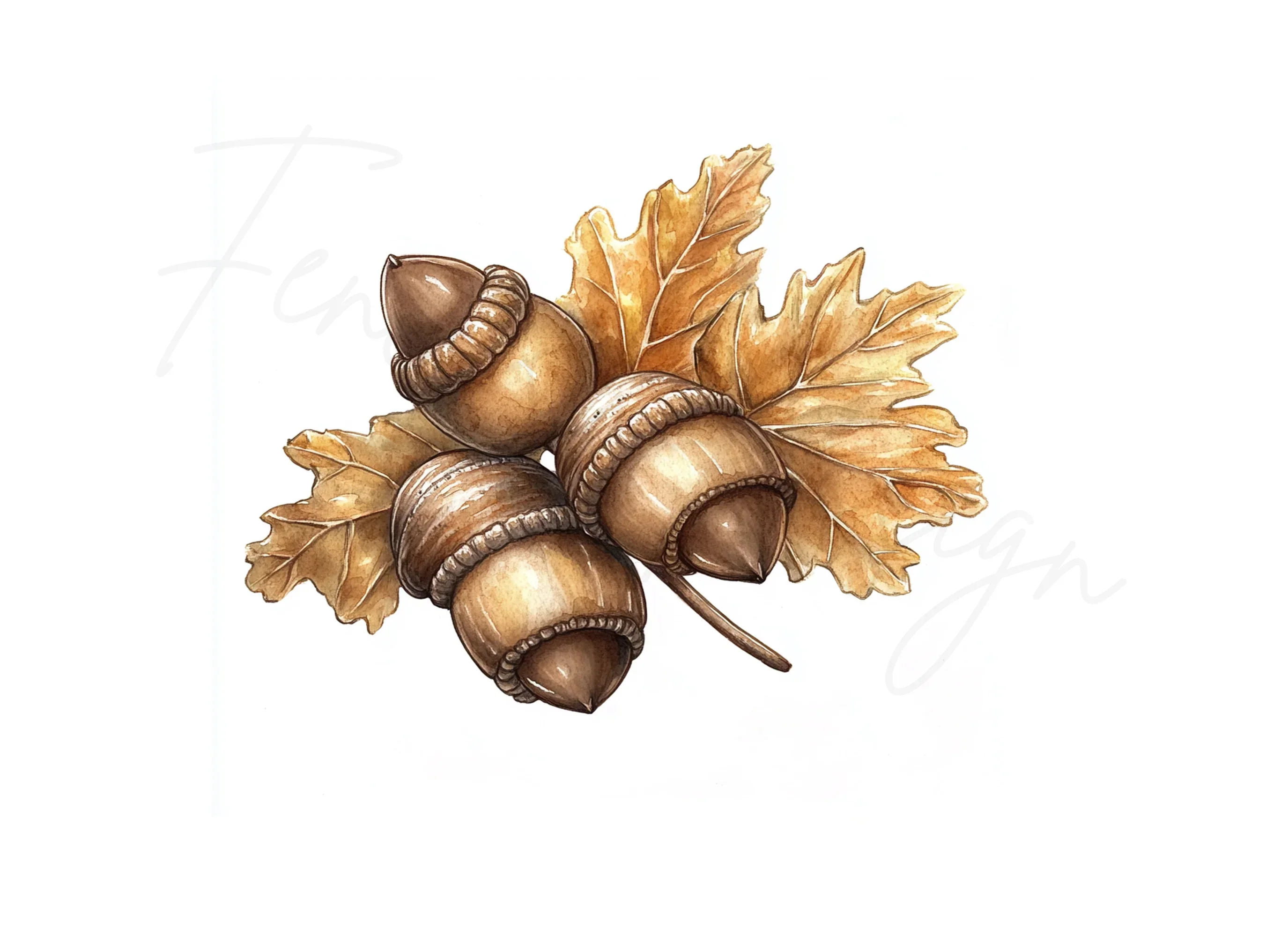 Acorn Oak Leaf Clipart Bundle - Image 2