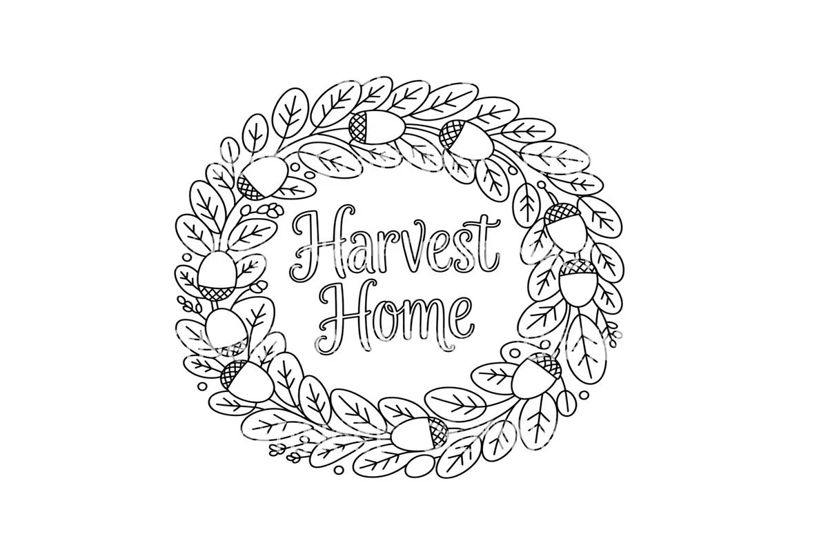 Acorn Wreath Harvest Home Coloring Books - Image 2