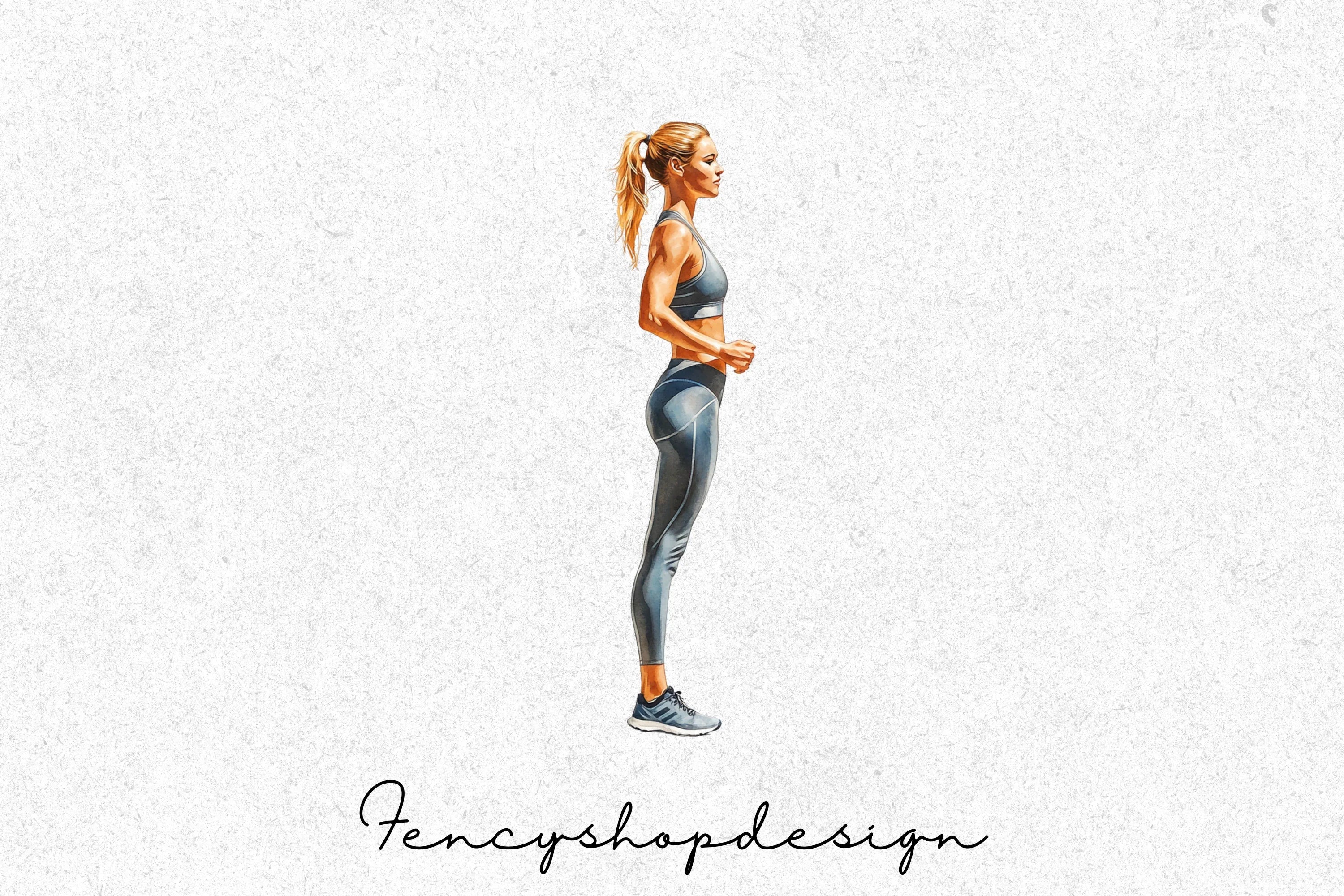 Active Women Running Clipart Bundle - Image 3