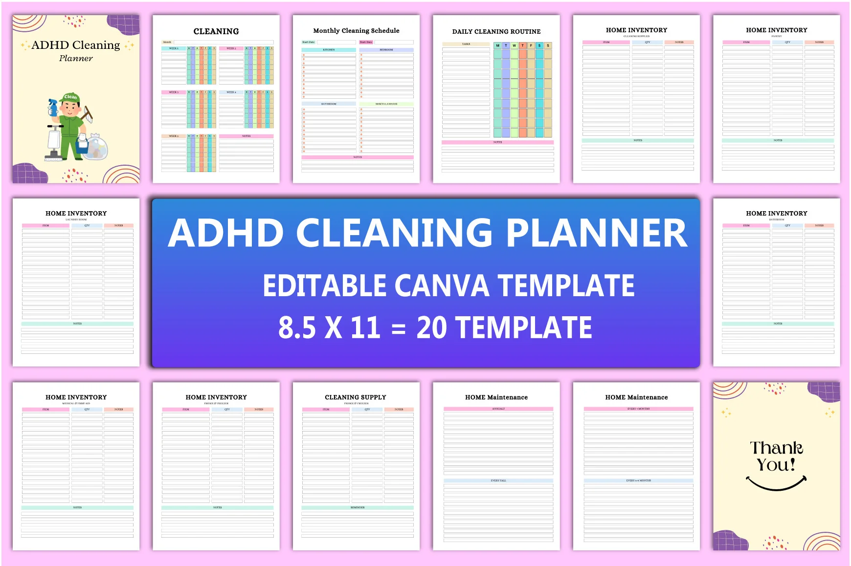 ADHD Cleaning Planner for Effective Organization