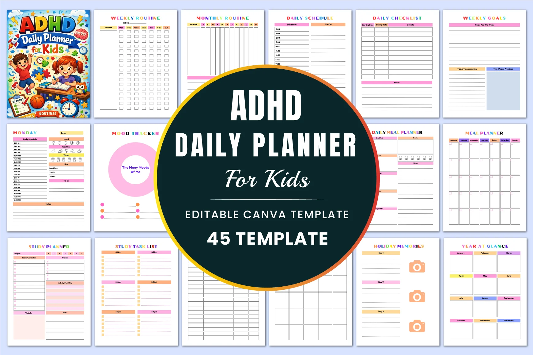 Adhd Daily For Kids Planner