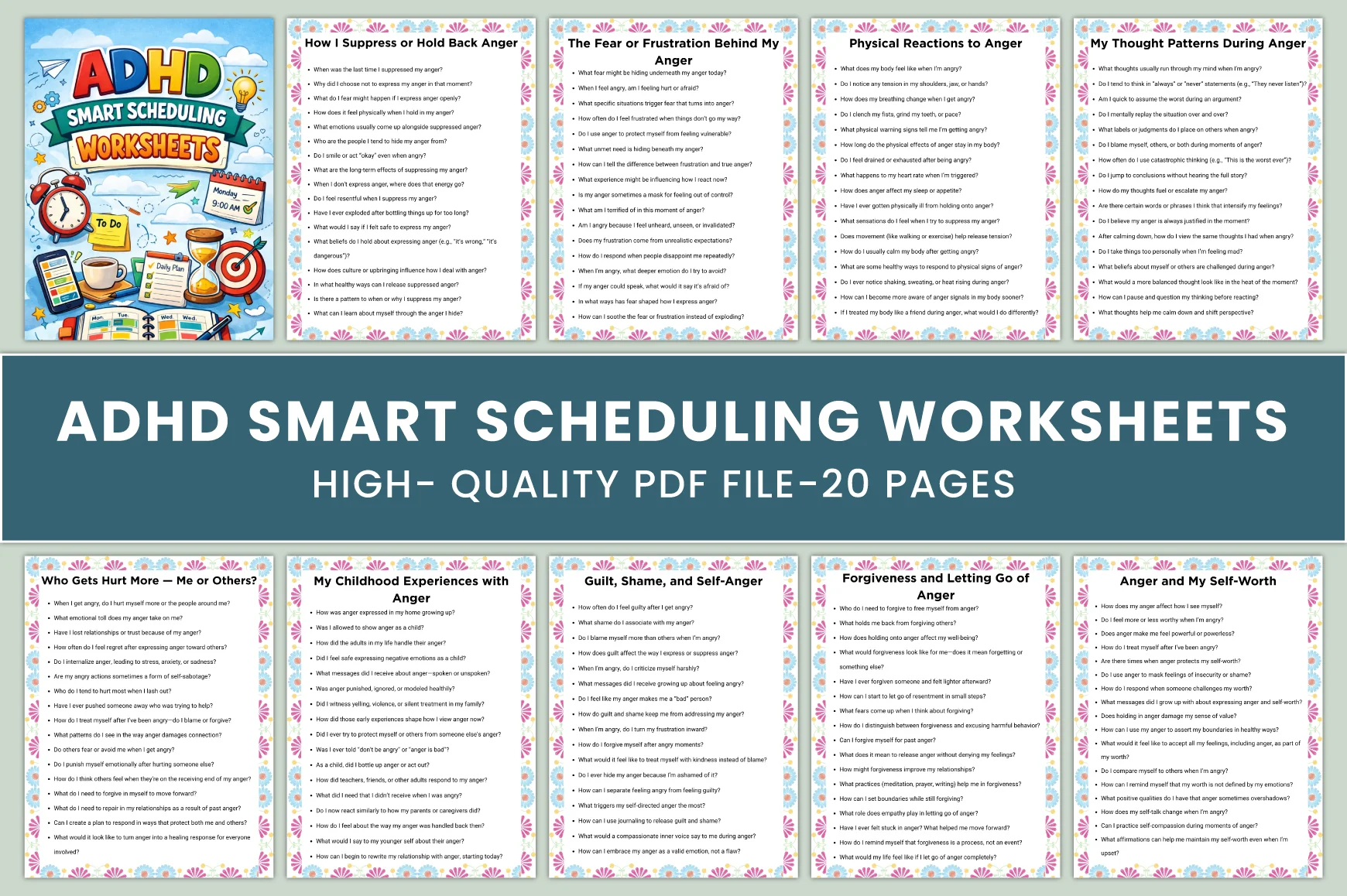 ADHD Smart Scheduling Worksheets Book