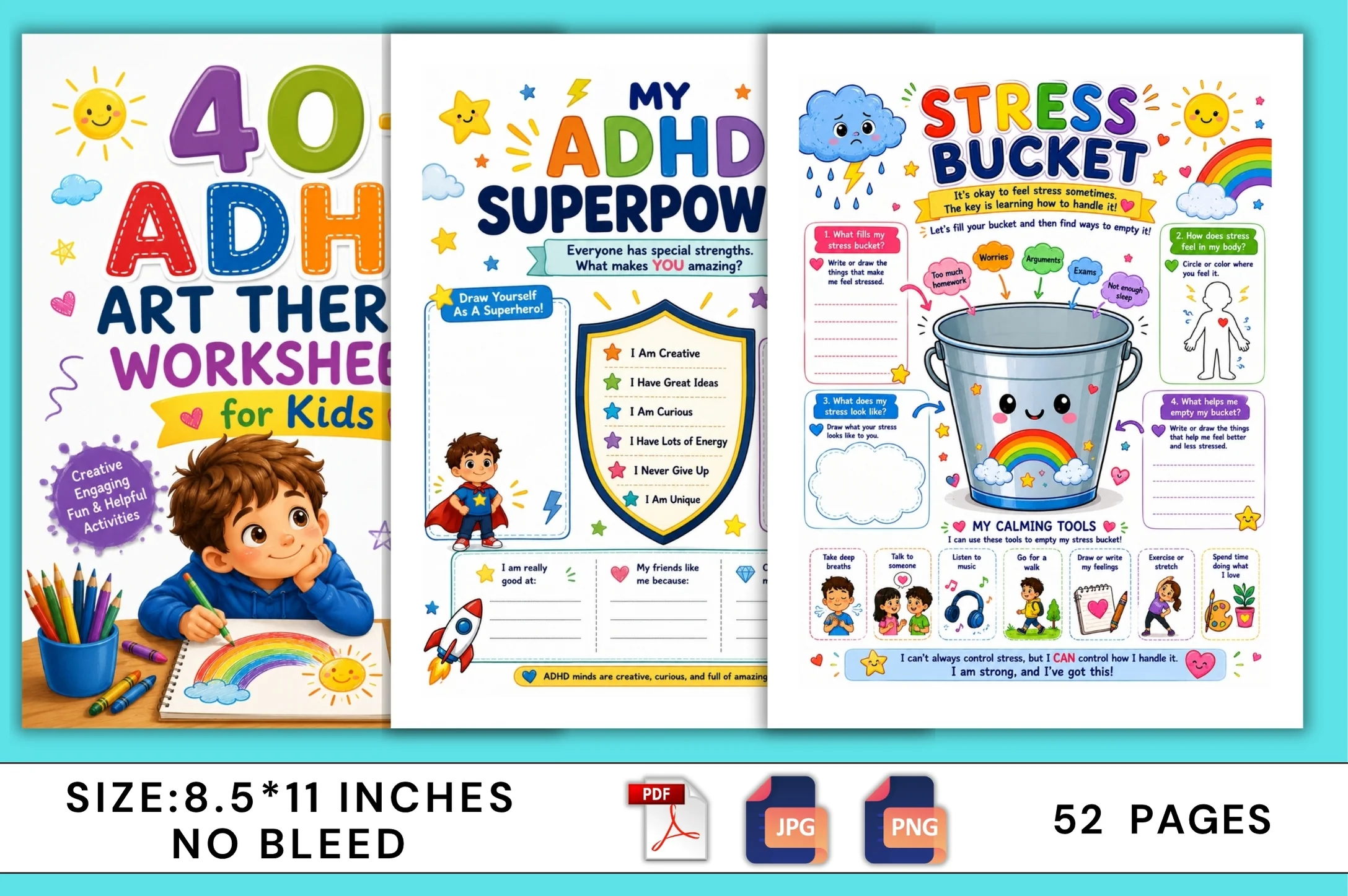 Adhd Therapy Worksheets For Kids Workbook - Image 3
