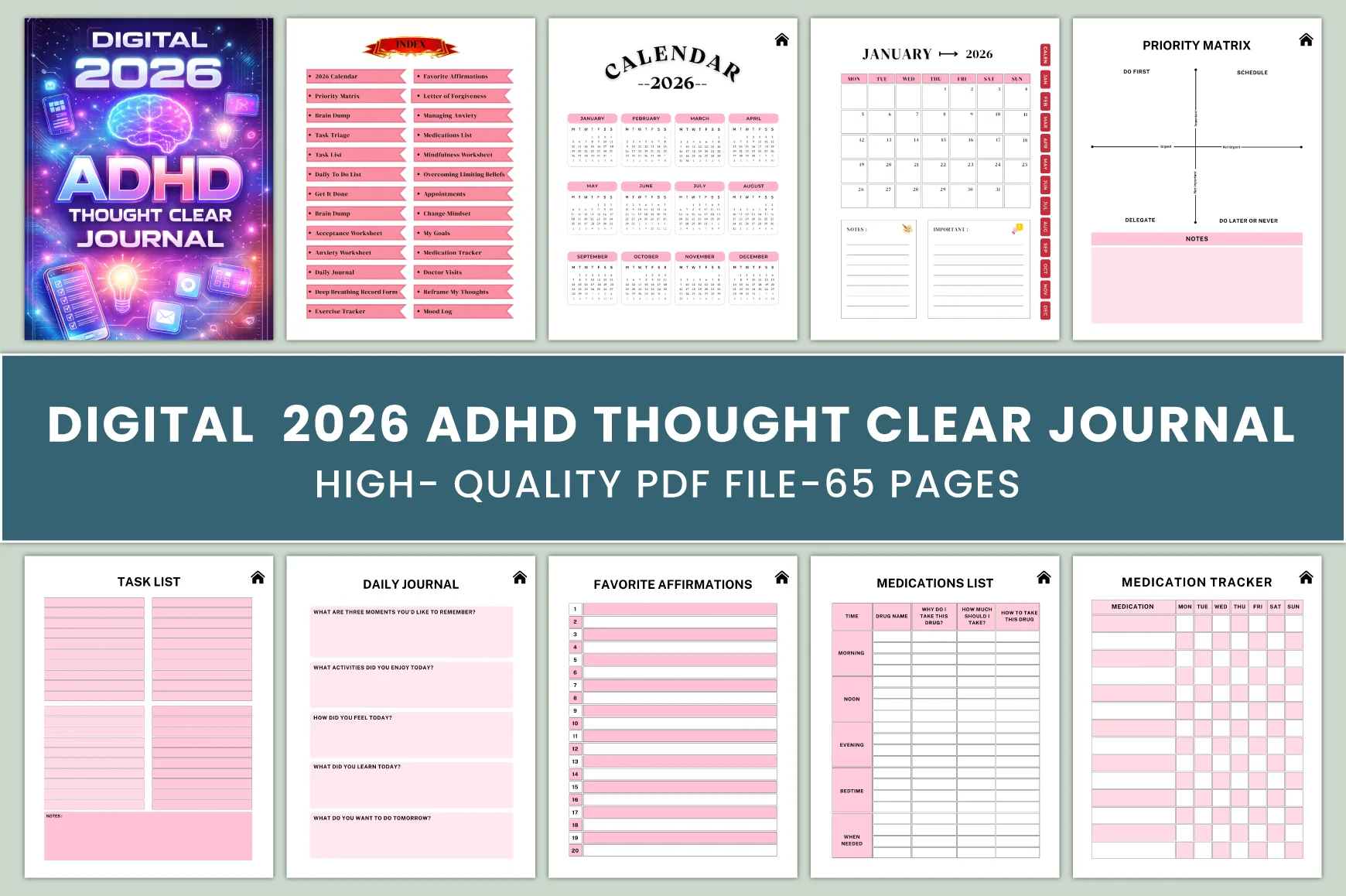 ADHD Thought Clear Journal