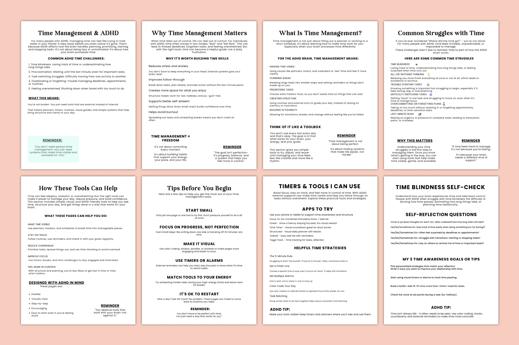 Adhd Time Management Worksheets Workbook - Image 3
