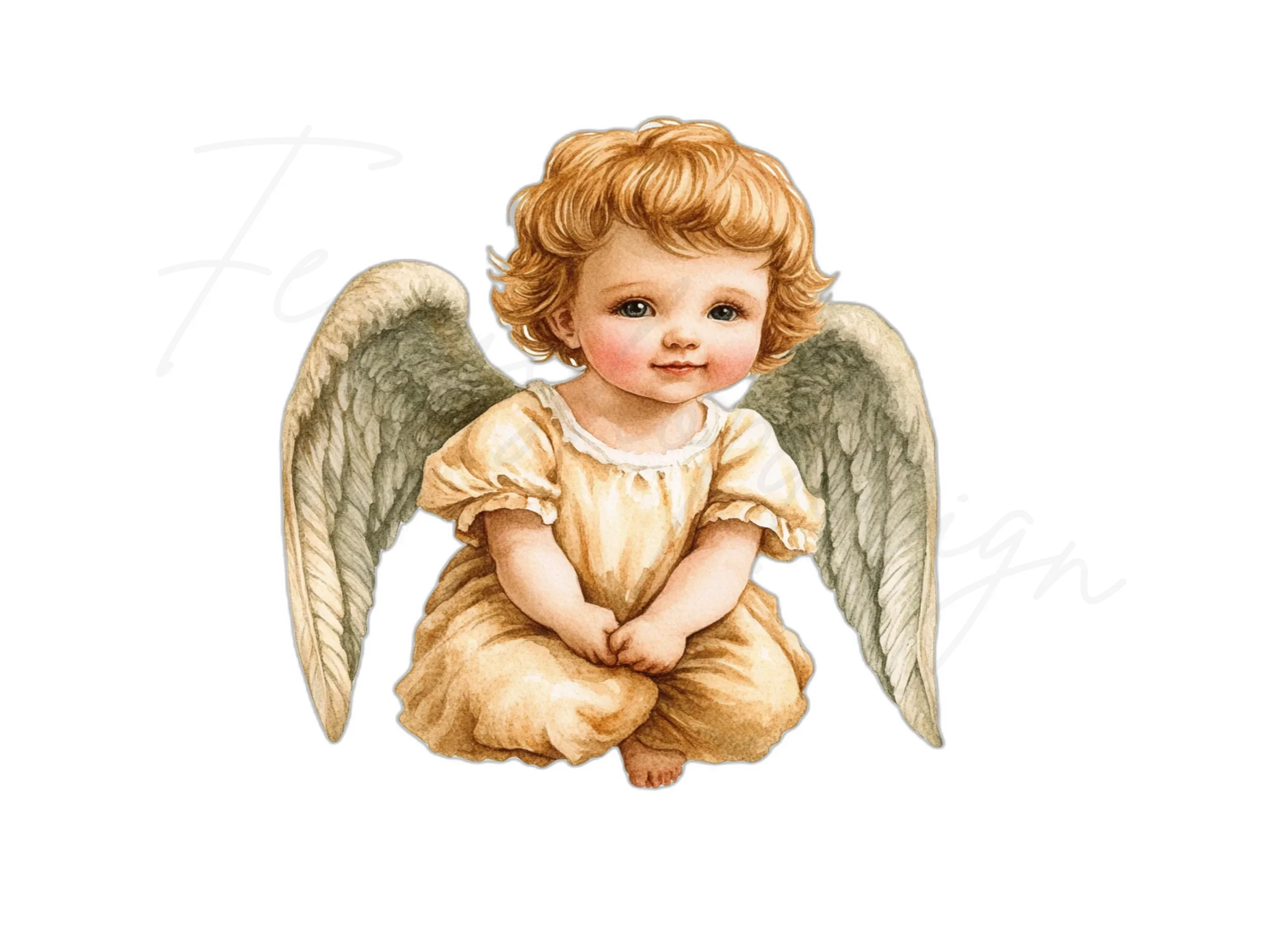 Adorable Baby Angel Illustration Clipart Bundle - Image 3