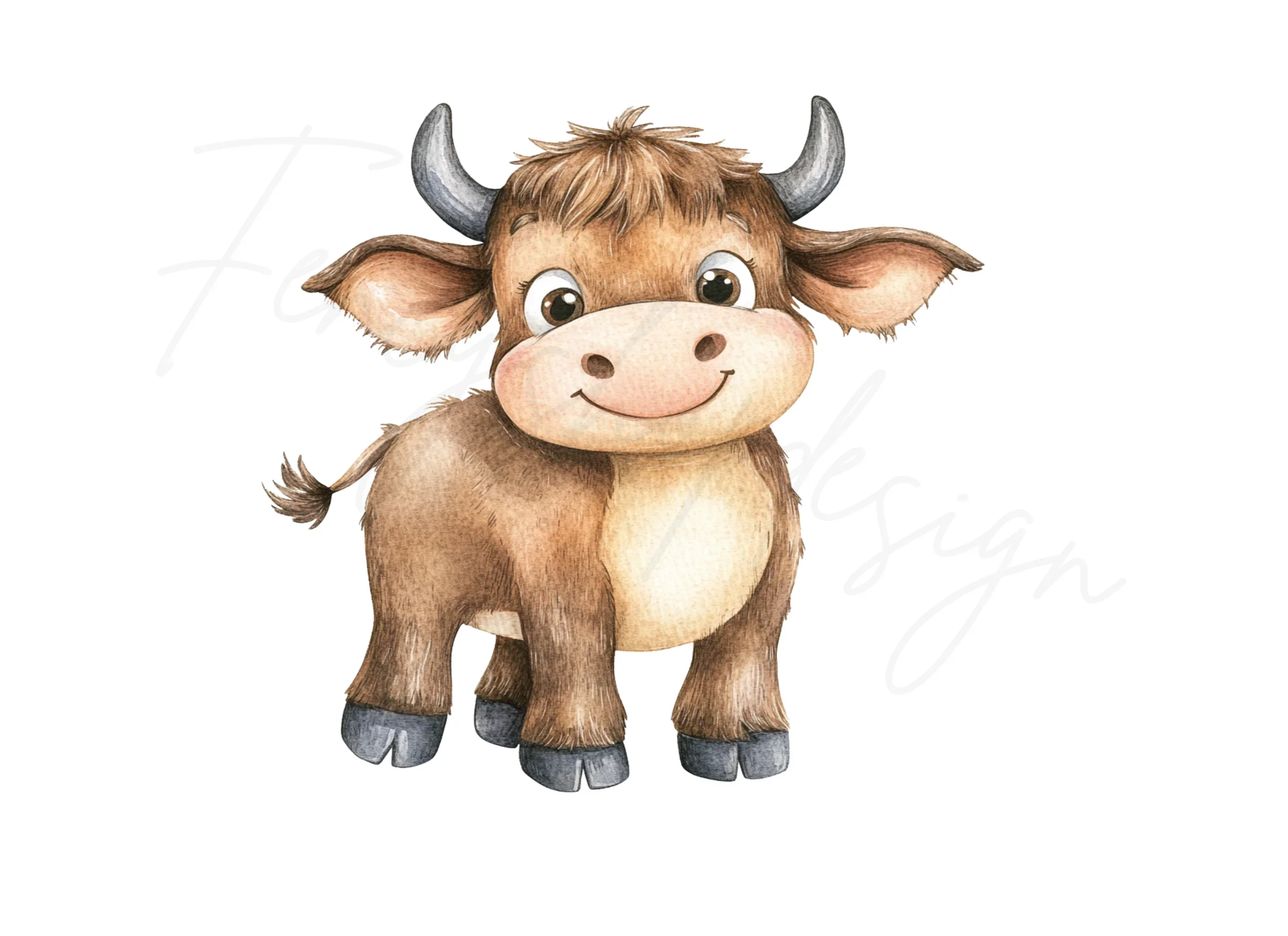 Adorable Baby Bull Clipart Bundle - Image 3