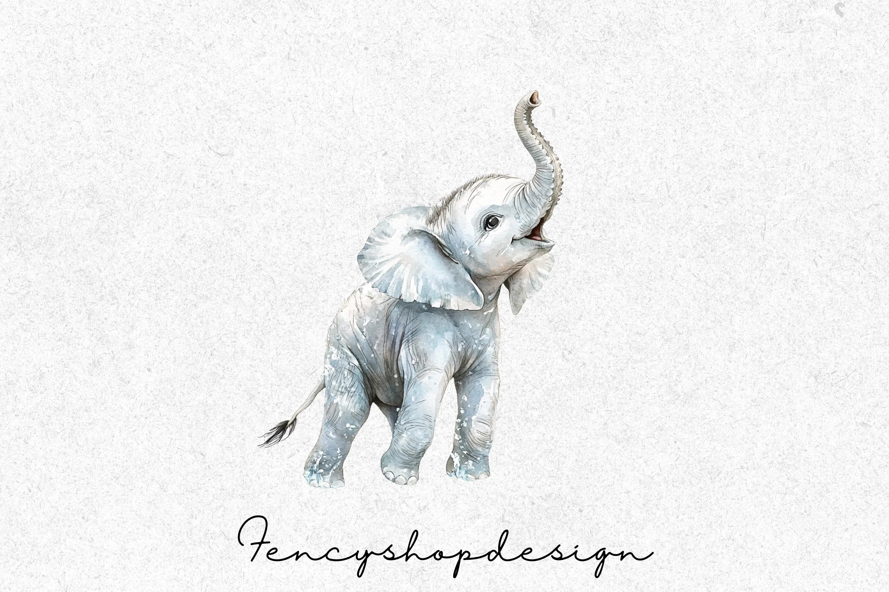 Adorable Baby Elephant Clipart Bundle - Image 5