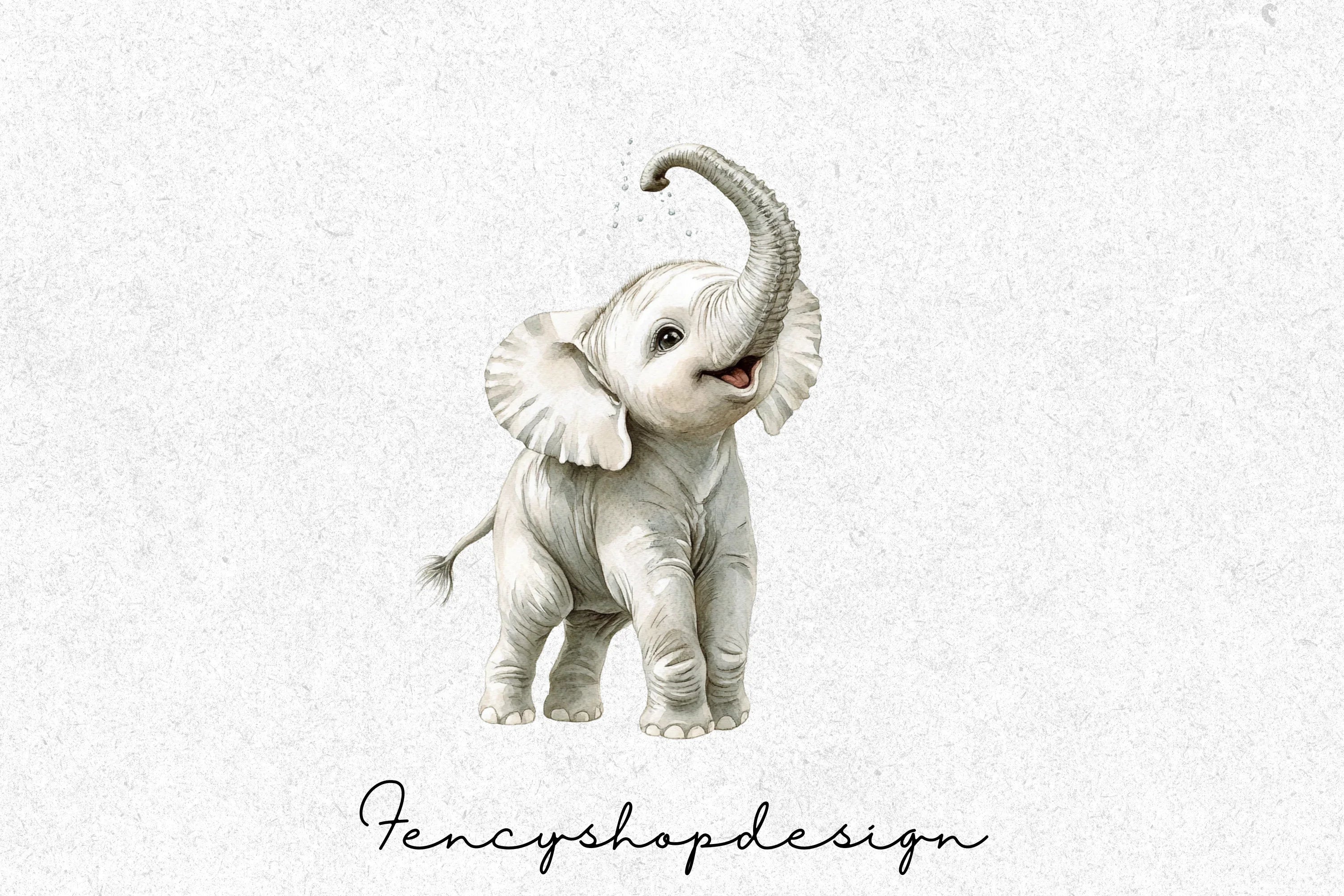 Adorable Baby Elephant Clipart Bundle - Image 6