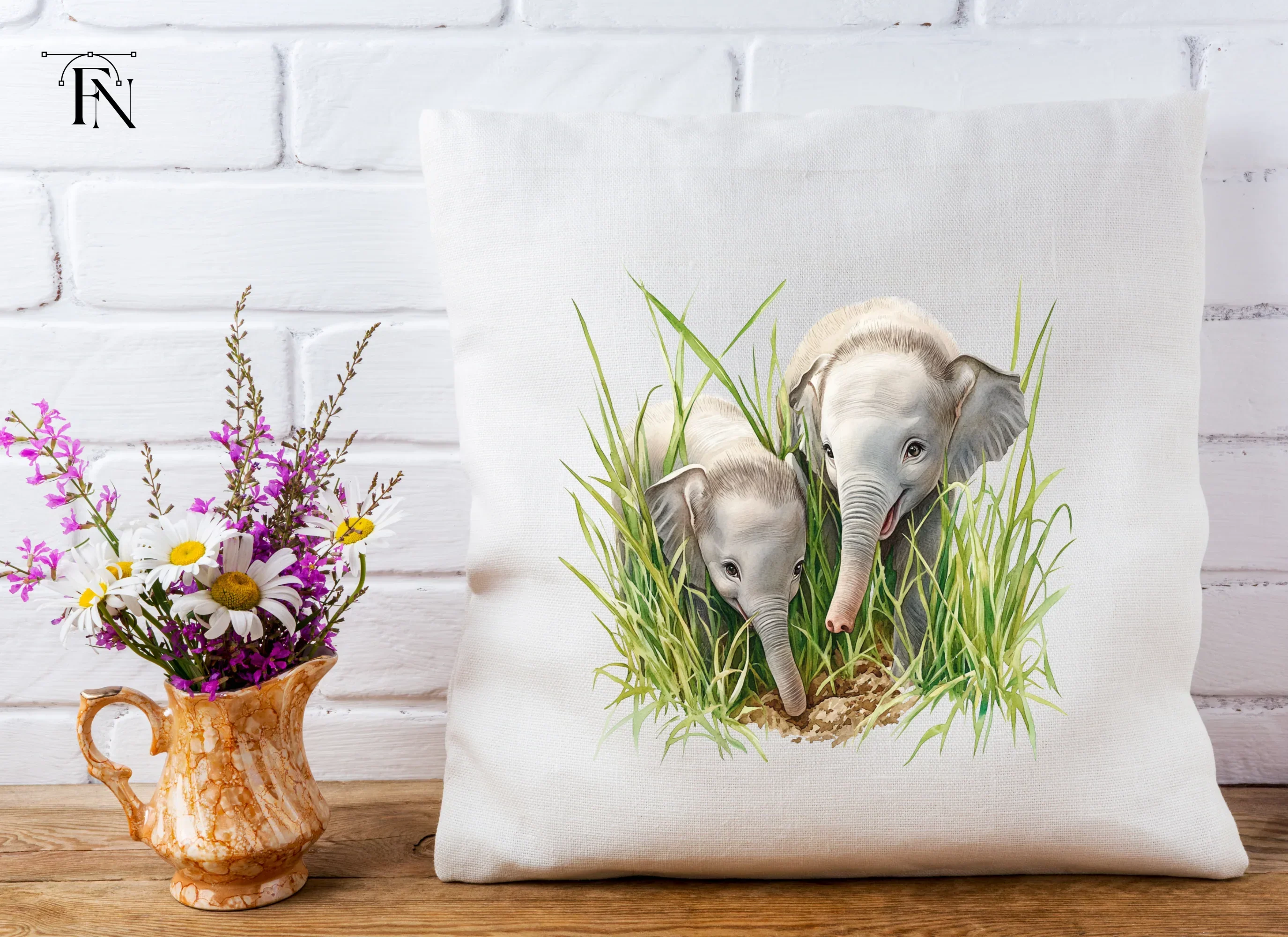 Adorable Baby Elephant Duo Clipart Bundle - Image 5