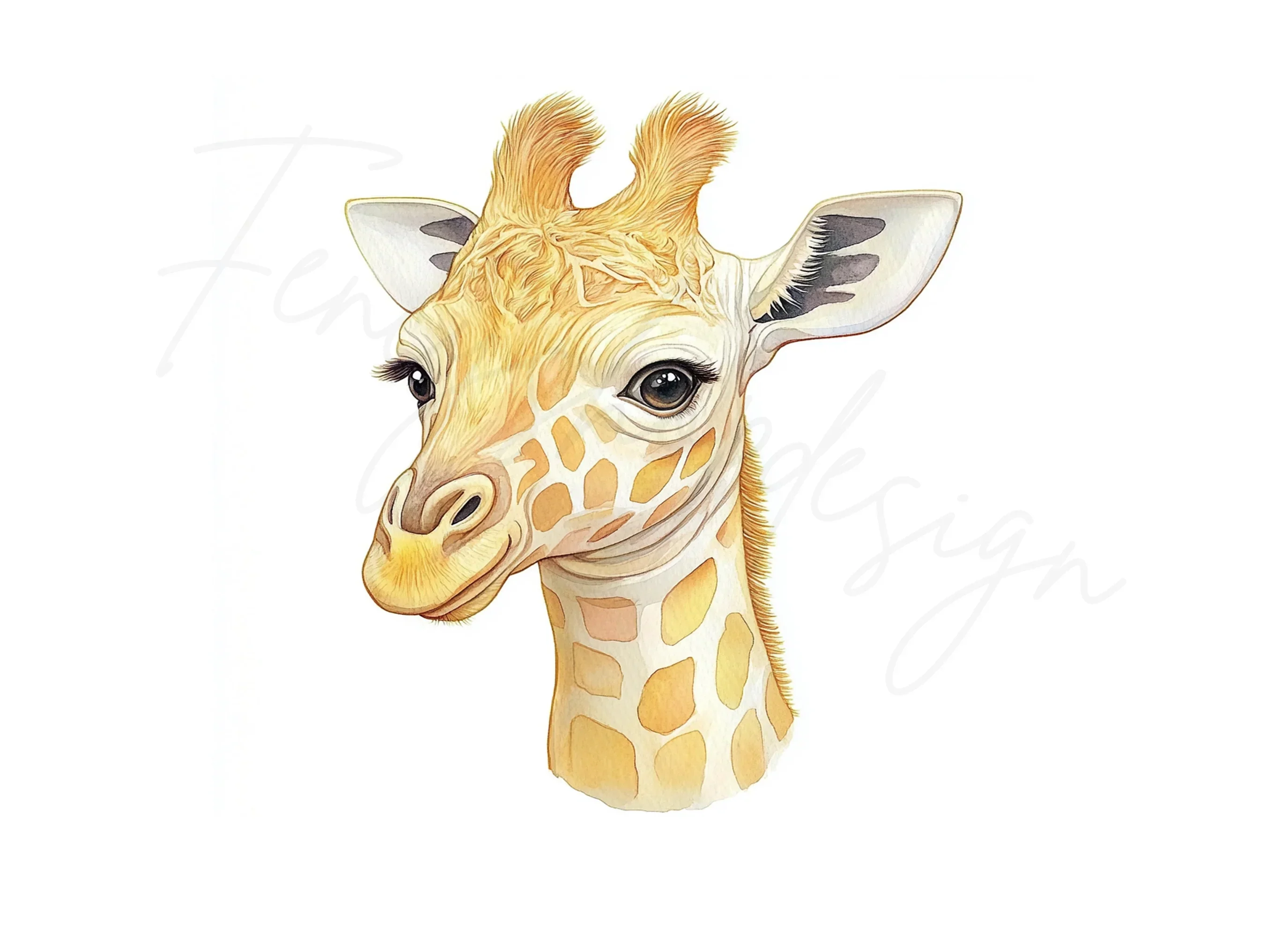 Adorable Baby Giraffe Head Clipart Bundle - Image 2