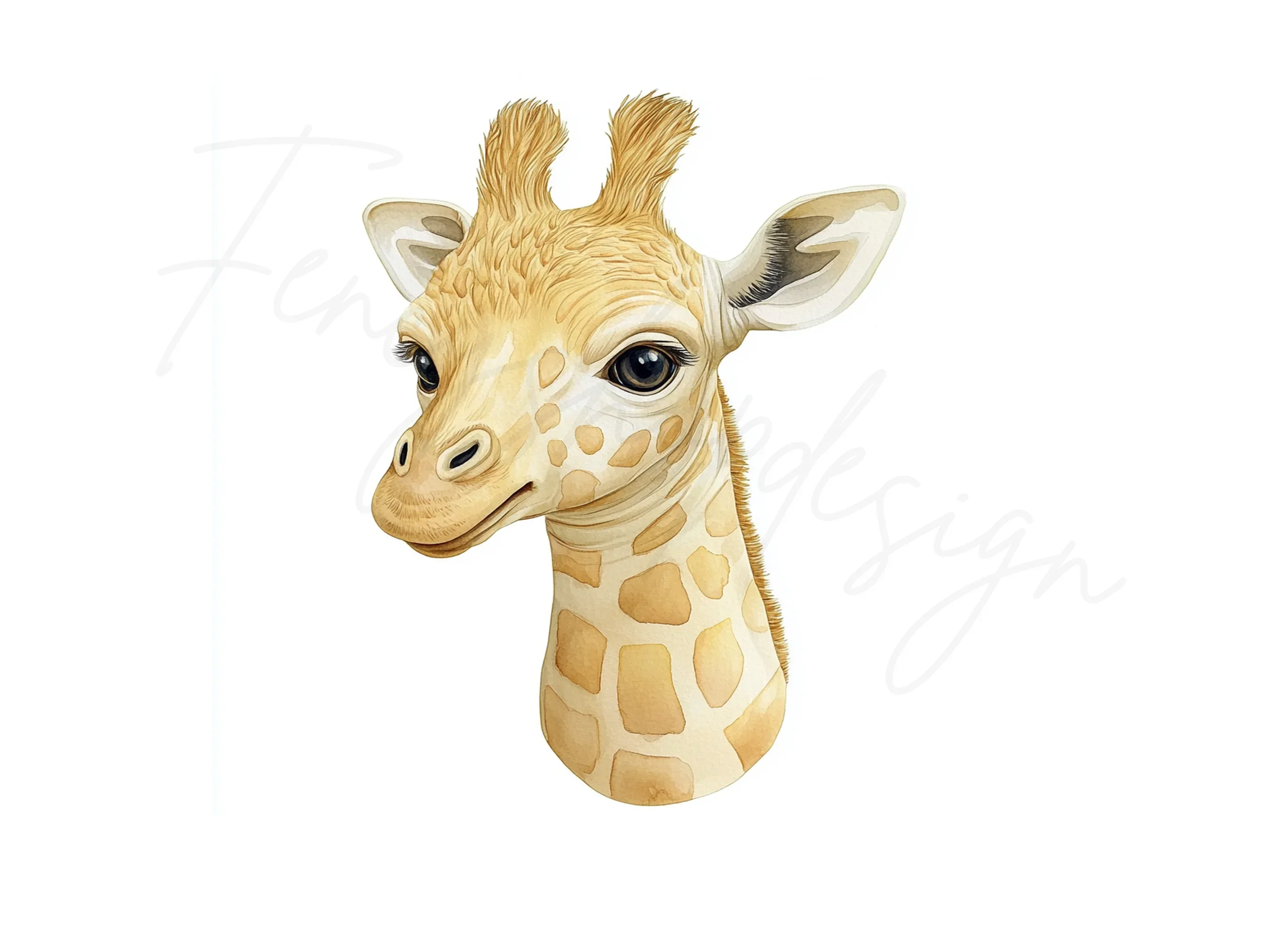 Adorable Baby Giraffe Head Clipart Bundle - Image 3