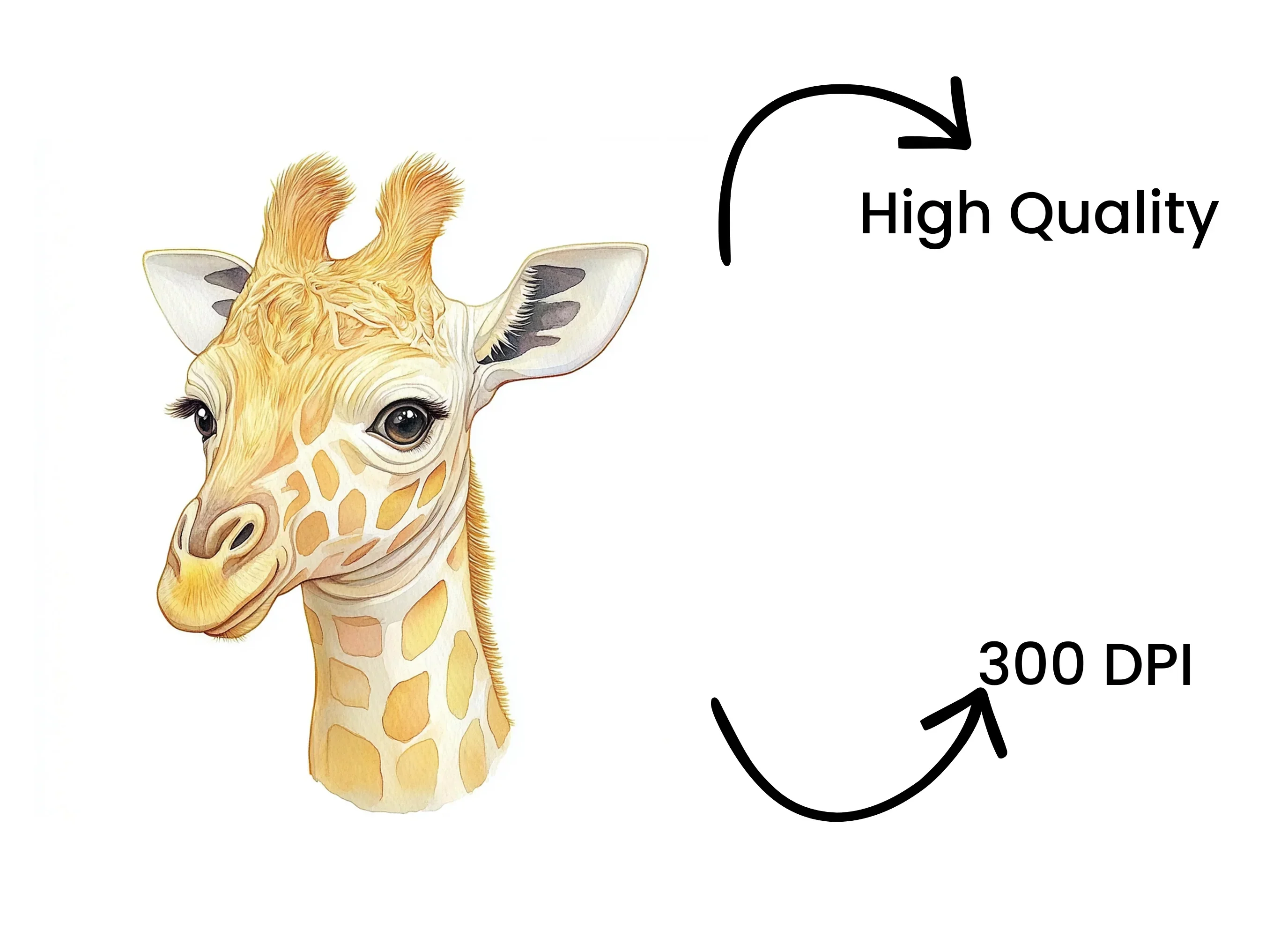 Adorable Baby Giraffe Head Clipart Bundle - Image 4