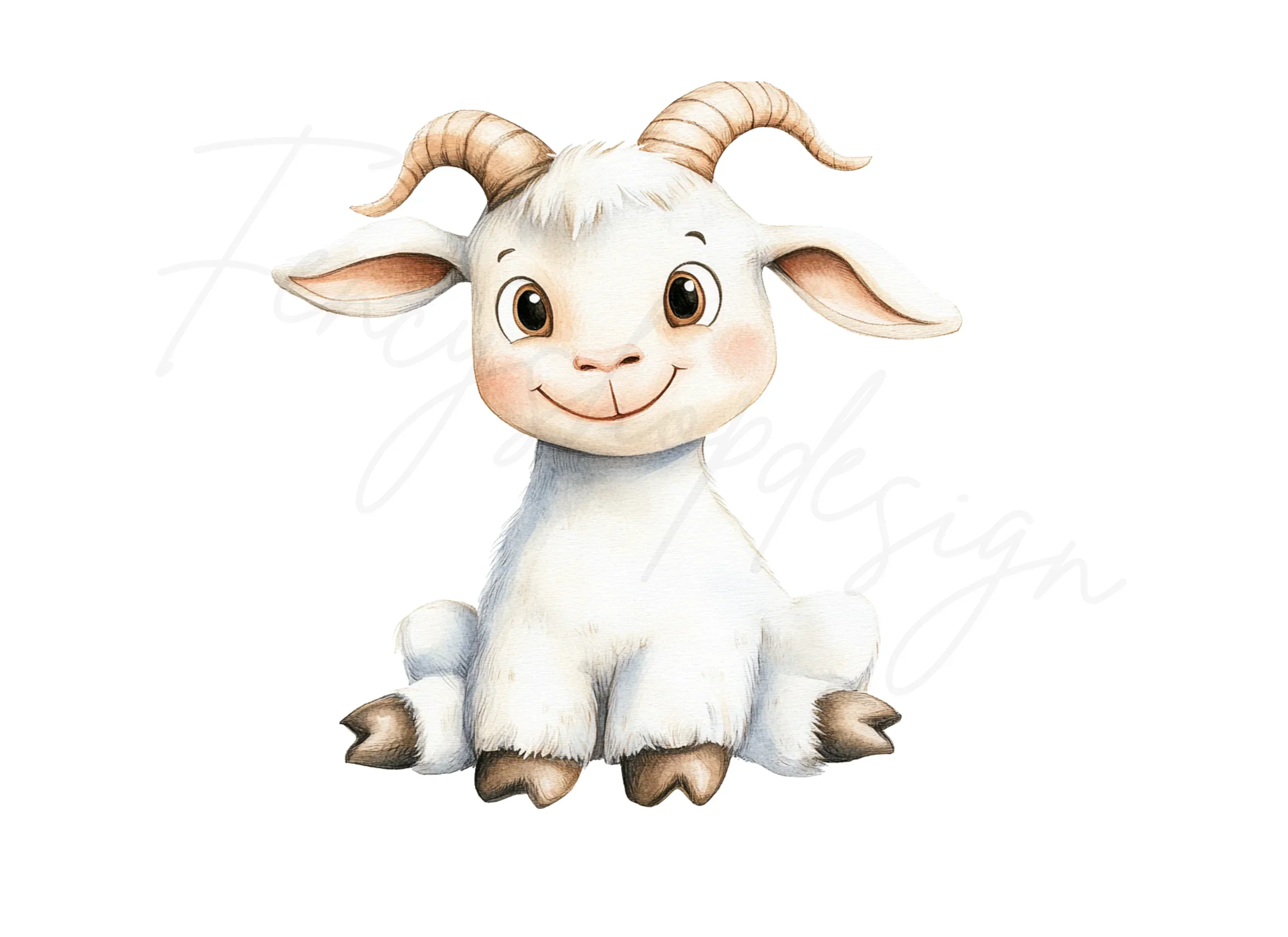 Adorable Baby Goat Clipart Bundle - Image 3