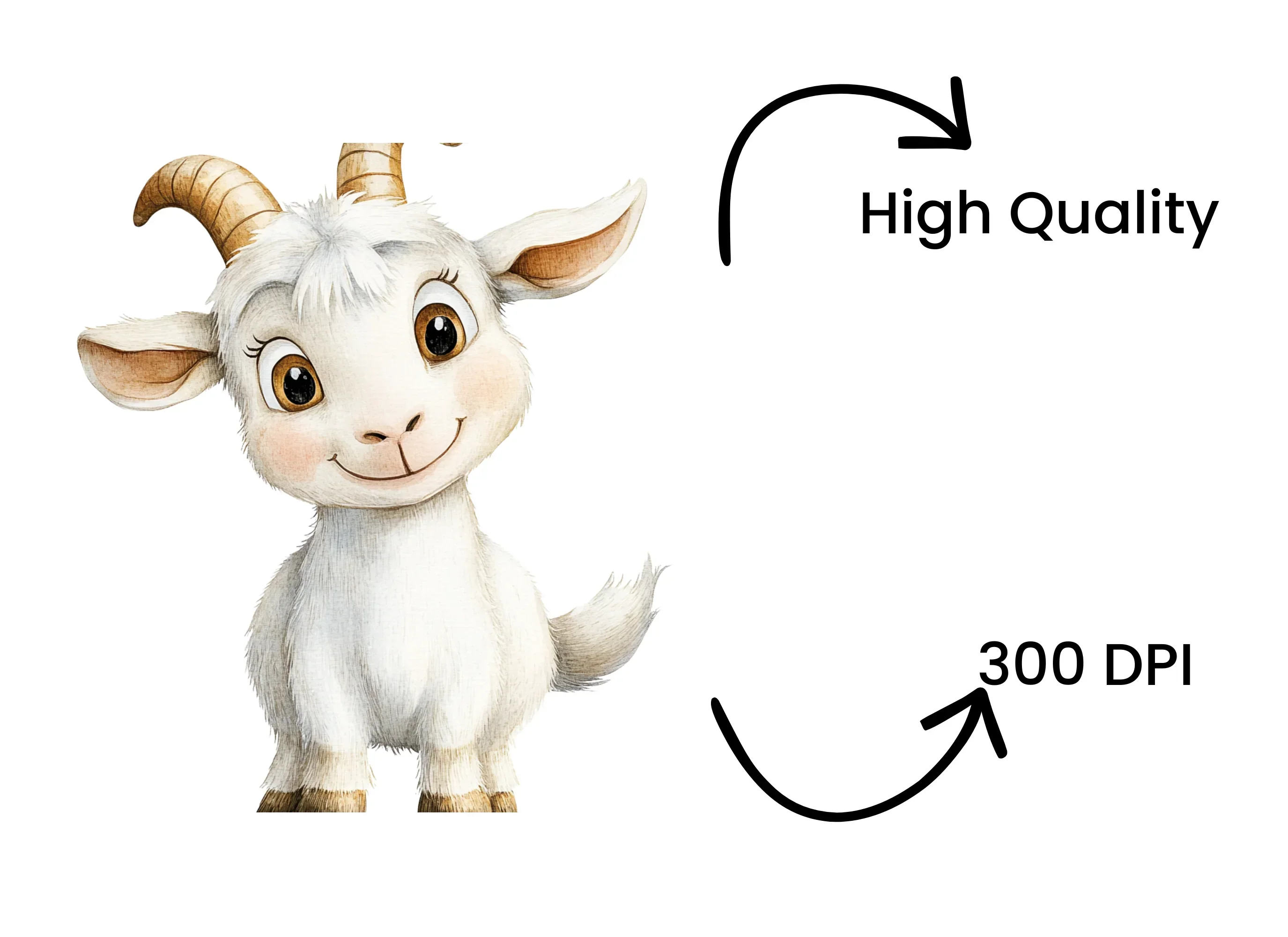 Adorable Baby Goat Clipart Bundle - Image 4