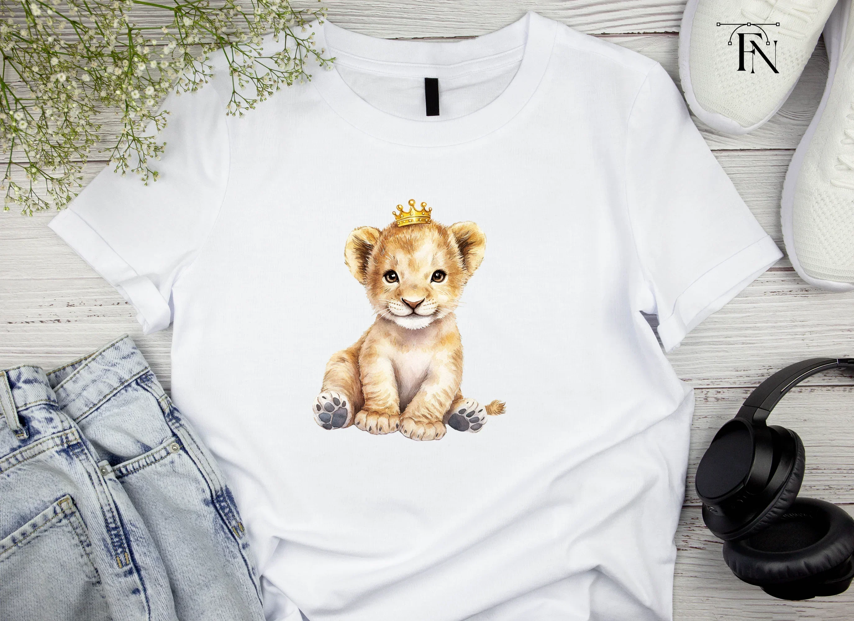 Adorable Baby Lion with Crown Clipart Bundle - Image 5