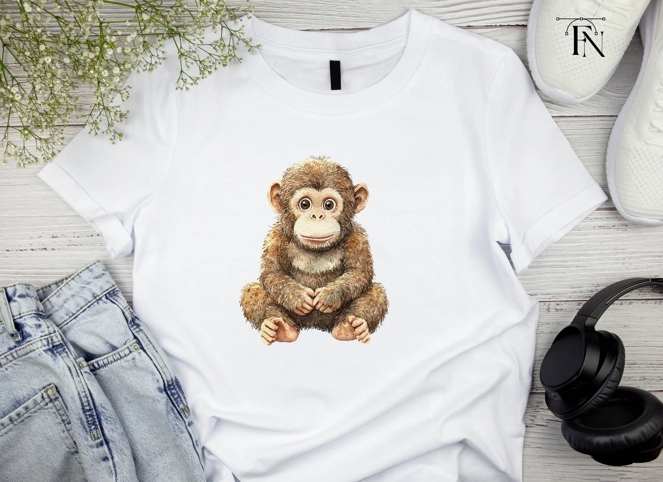 Adorable Baby Monkey Clipart Bundle - Image 3