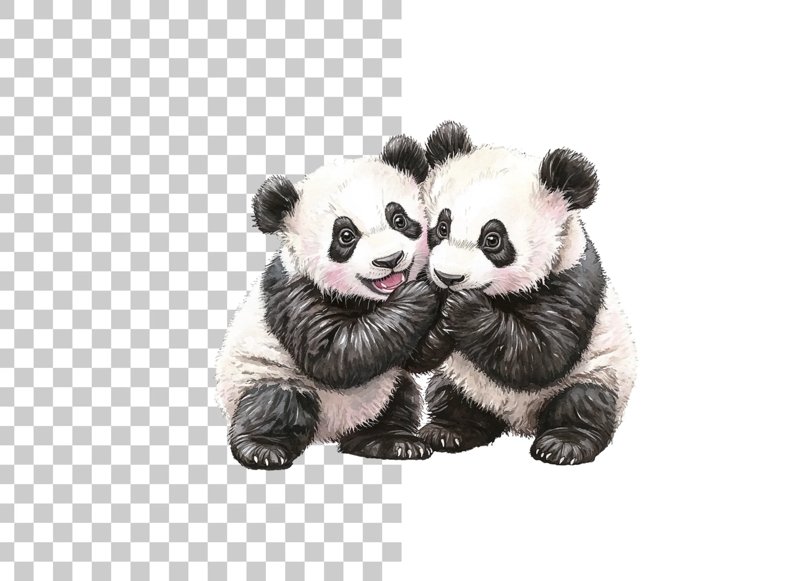 Adorable Baby Panda Friends Clipart Bundle - Image 6