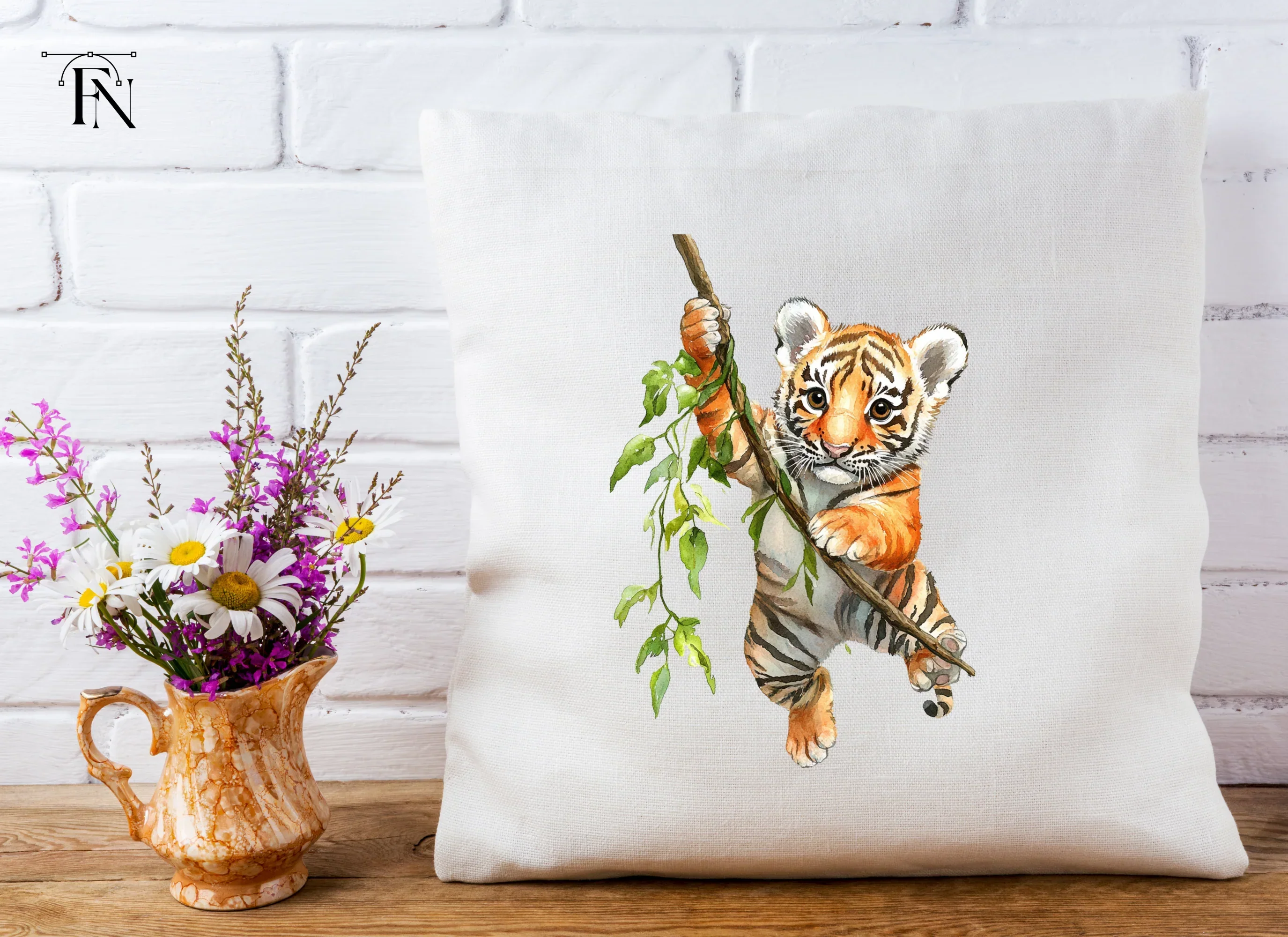 Adorable Baby Tigers Playing Clipart Bundle - Image 4