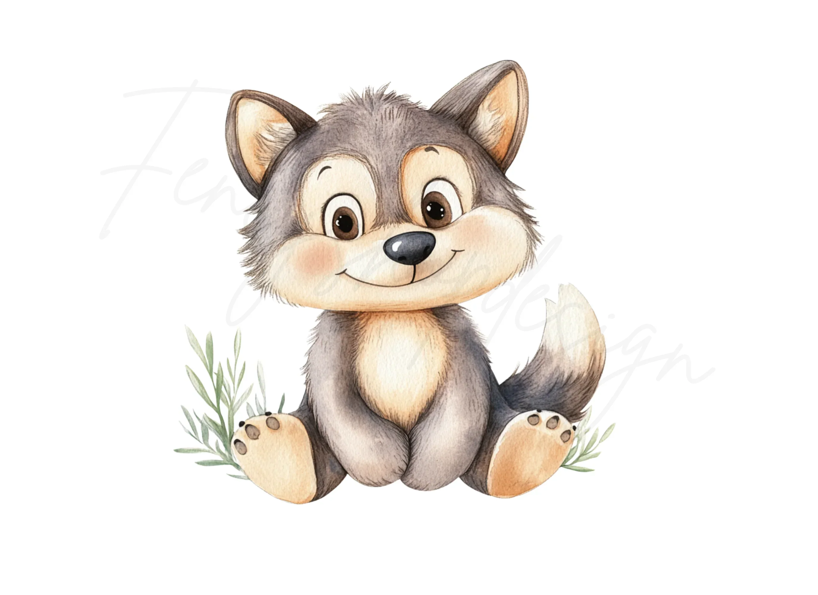 Adorable Baby Wolf Clipart Bundle - Image 3