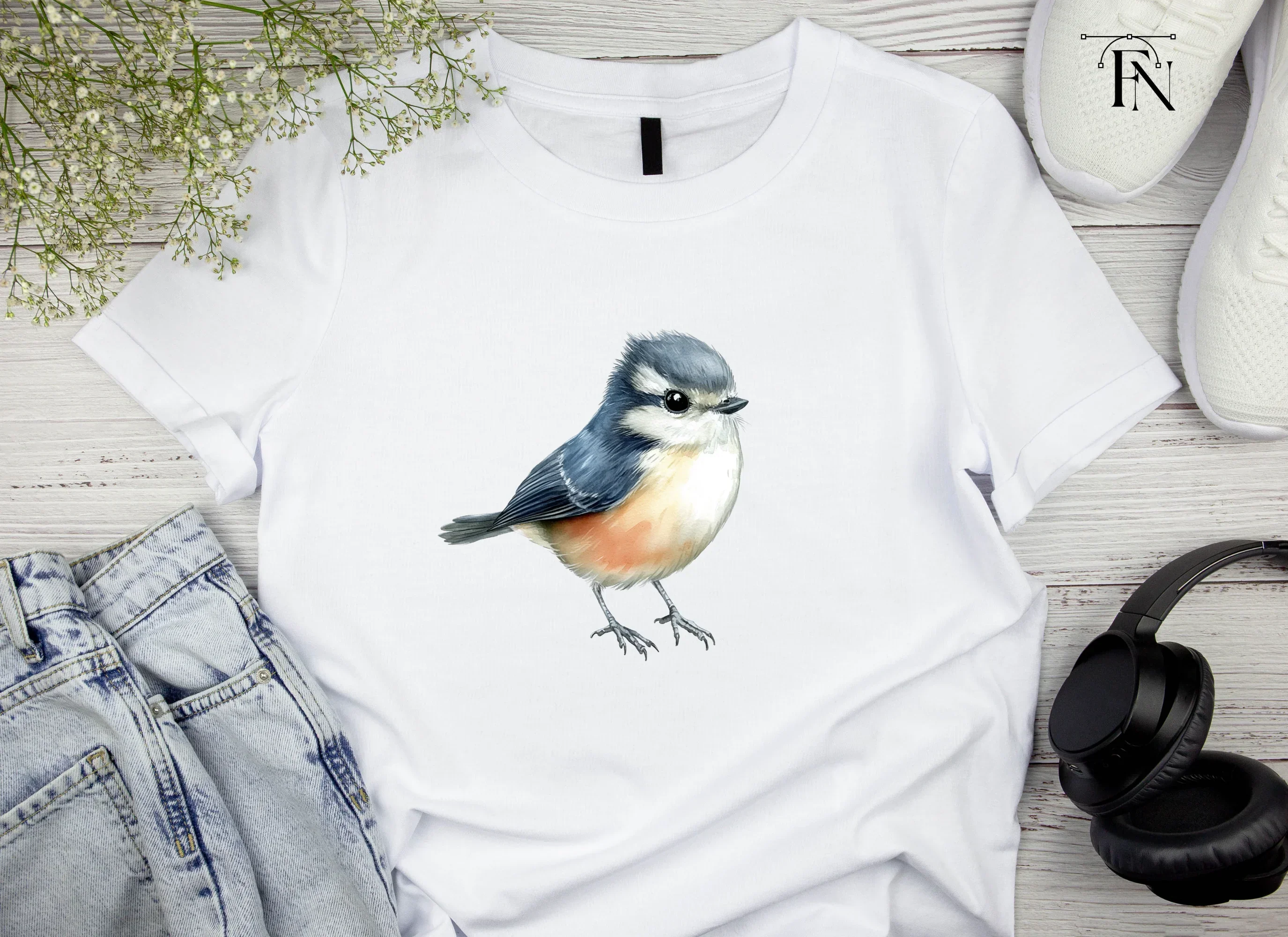 Adorable Blue and Orange Bird Clipart Bundle - Image 5
