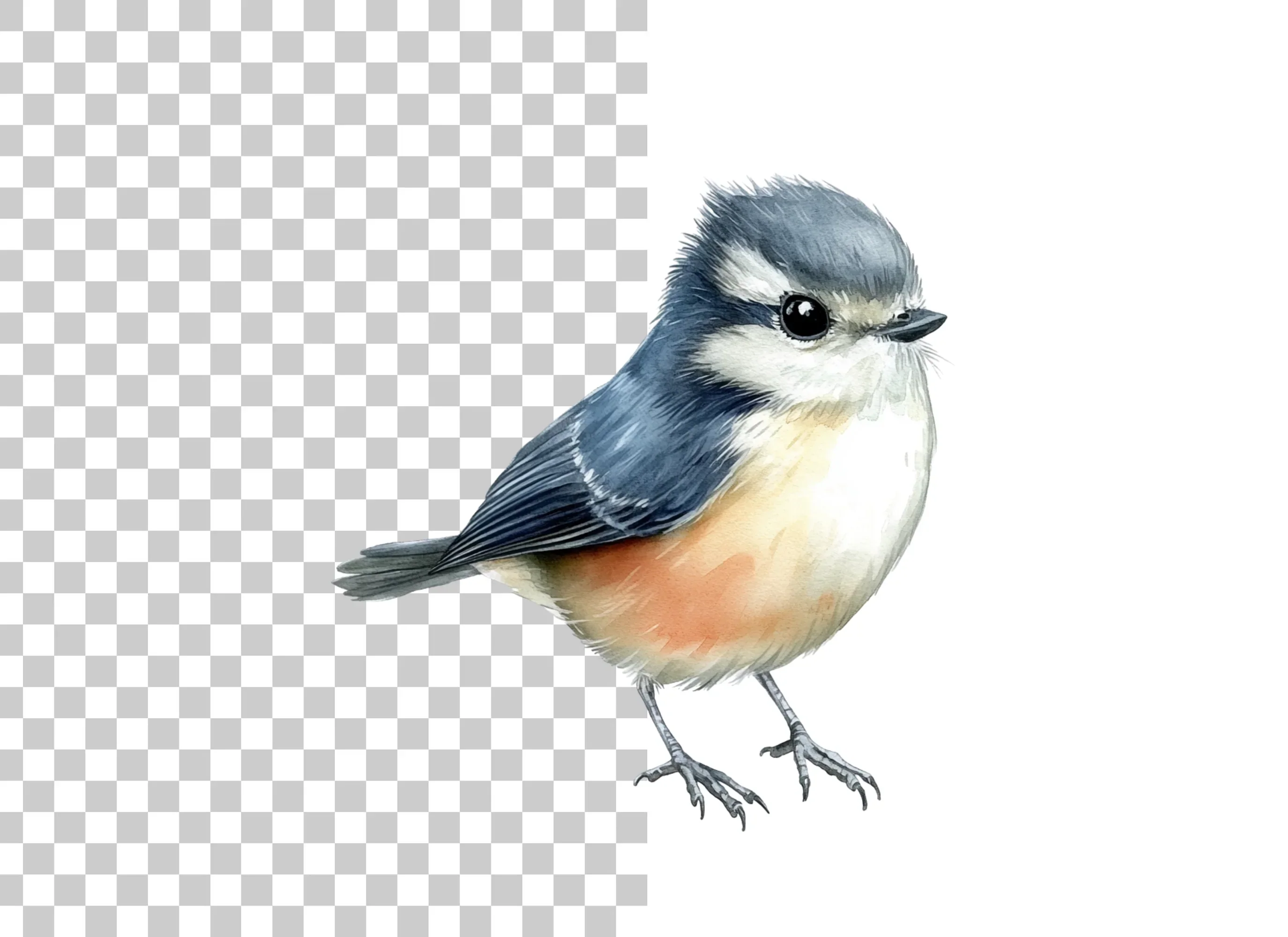 Adorable Blue and Orange Bird Clipart Bundle - Image 6