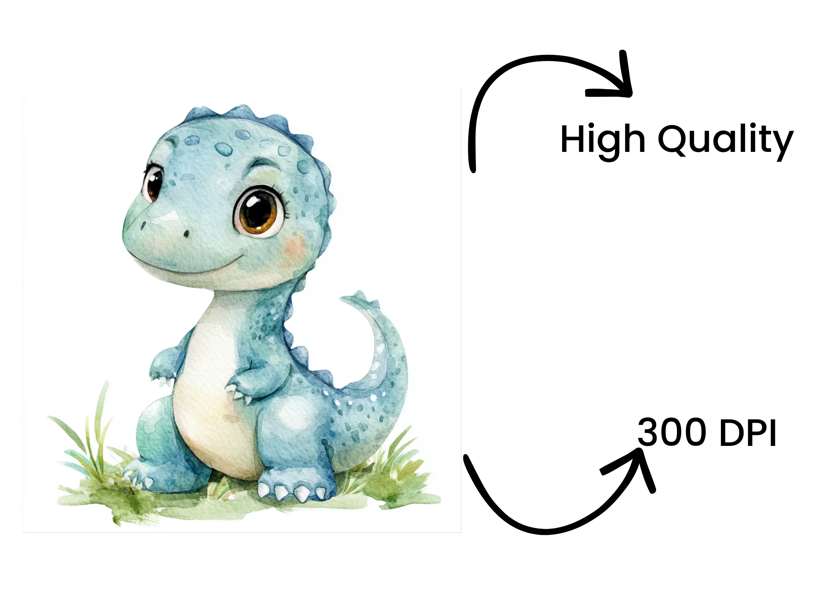 Adorable Blue Baby Dinosaur Clipart Bundle - Image 4