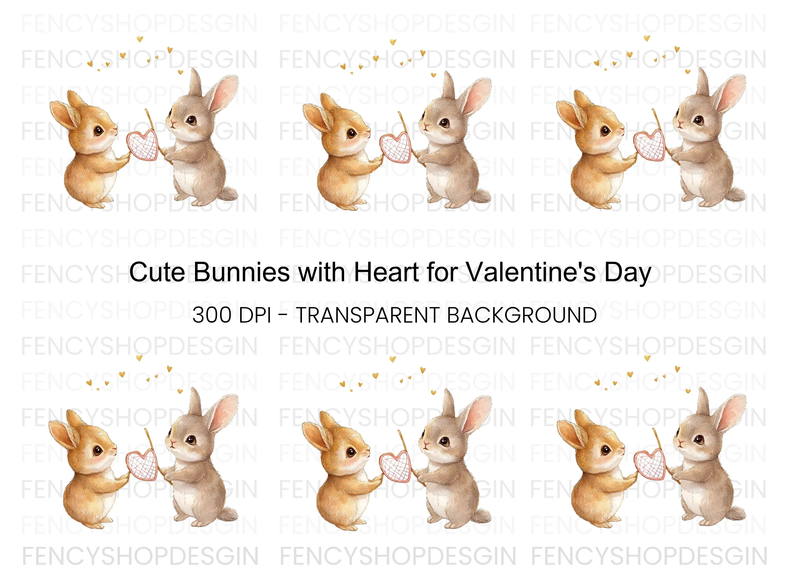 Adorable Bunny Love Clipart Bundle