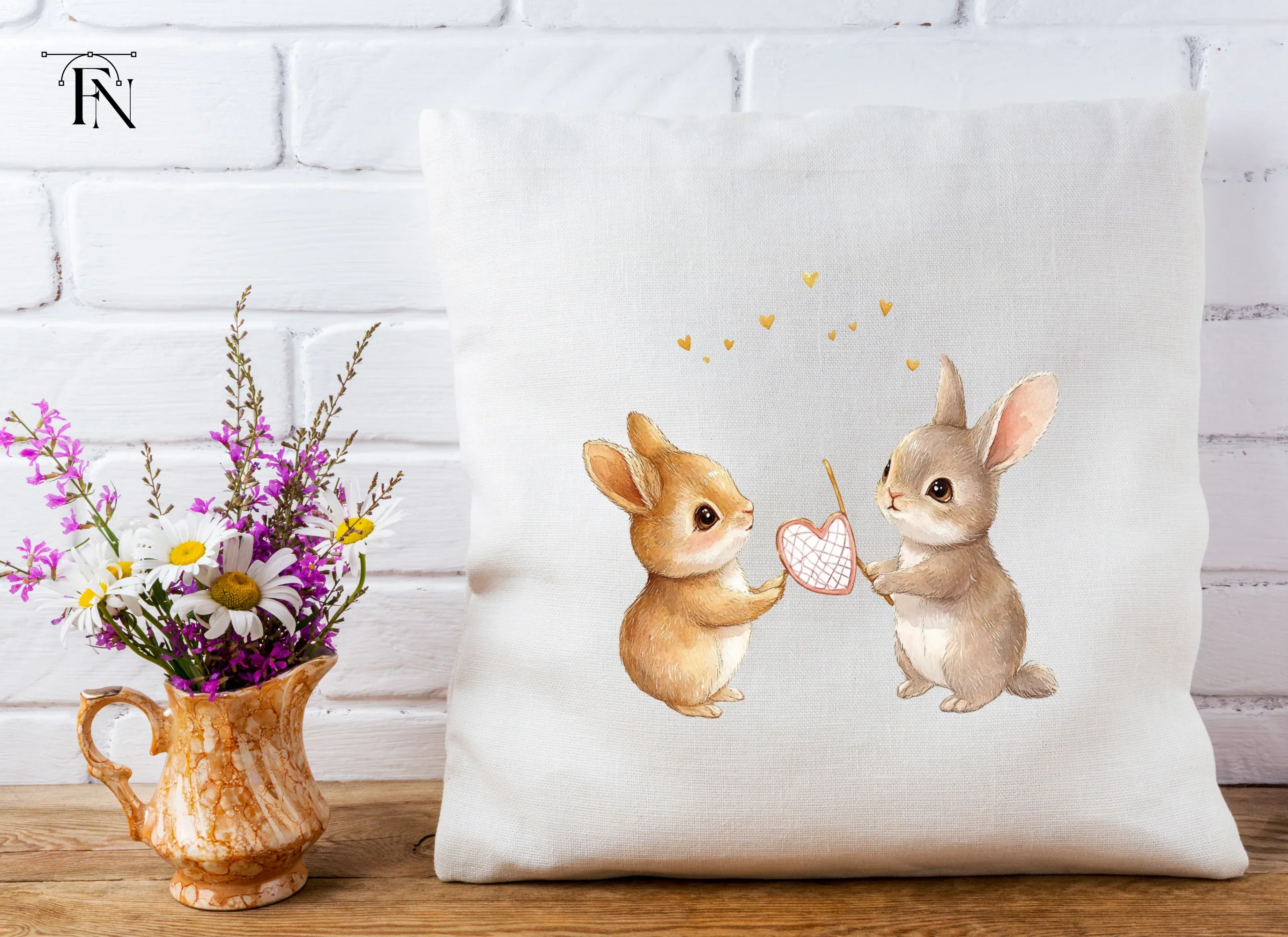 Adorable Bunny Love Clipart Bundle - Image 4