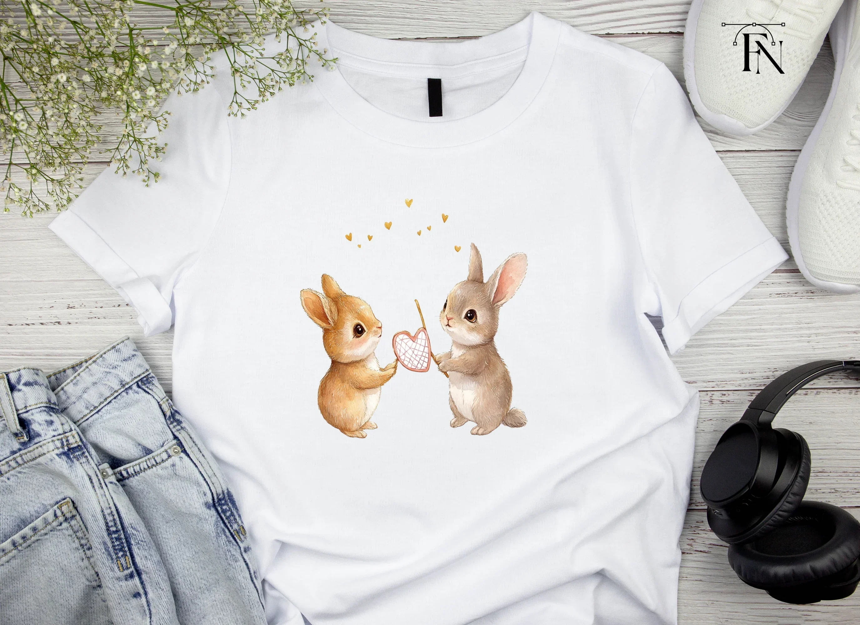Adorable Bunny Love Clipart Bundle - Image 5