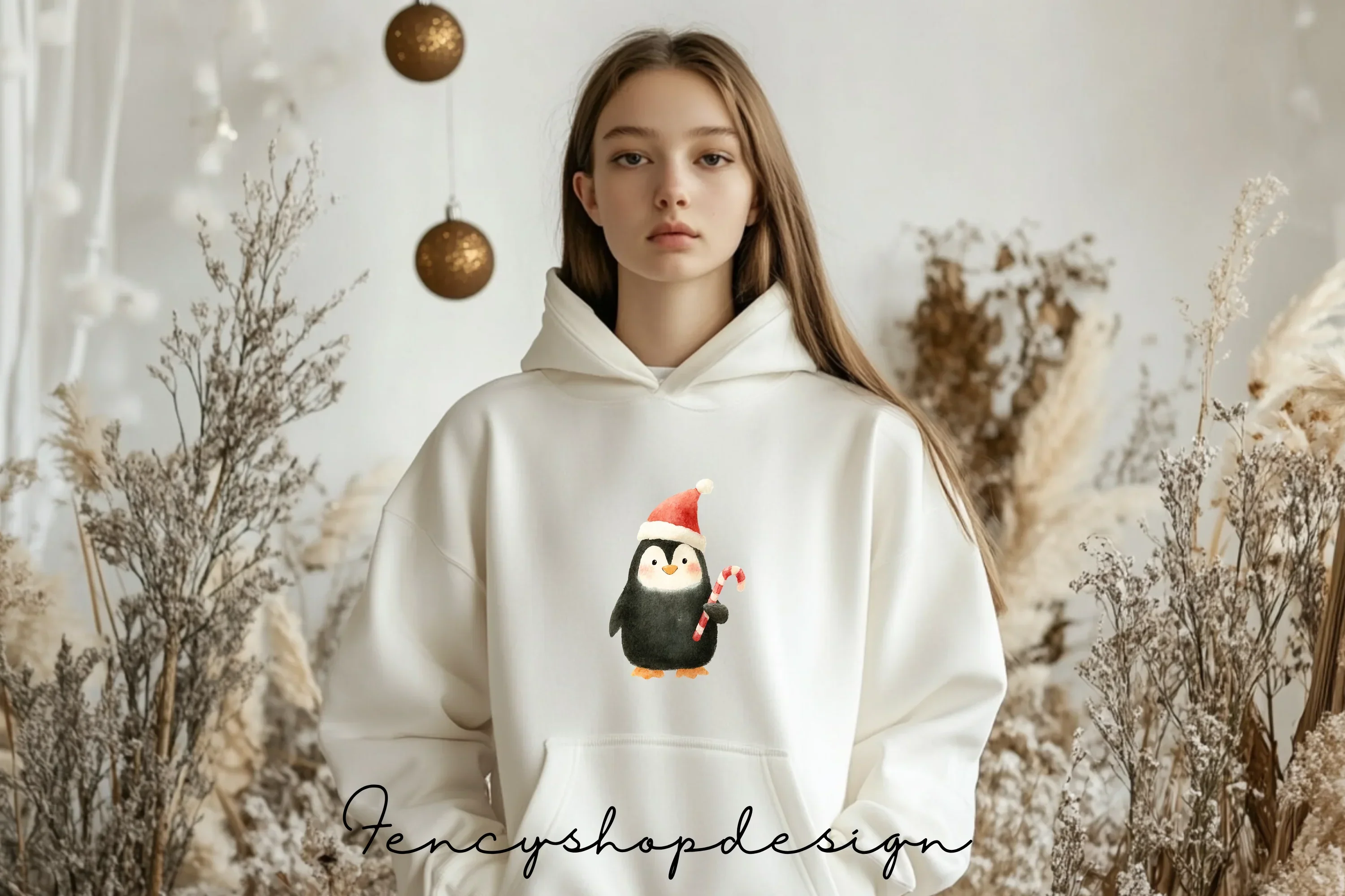 Adorable Christmas Penguin Family Clipart Bundle - Image 6