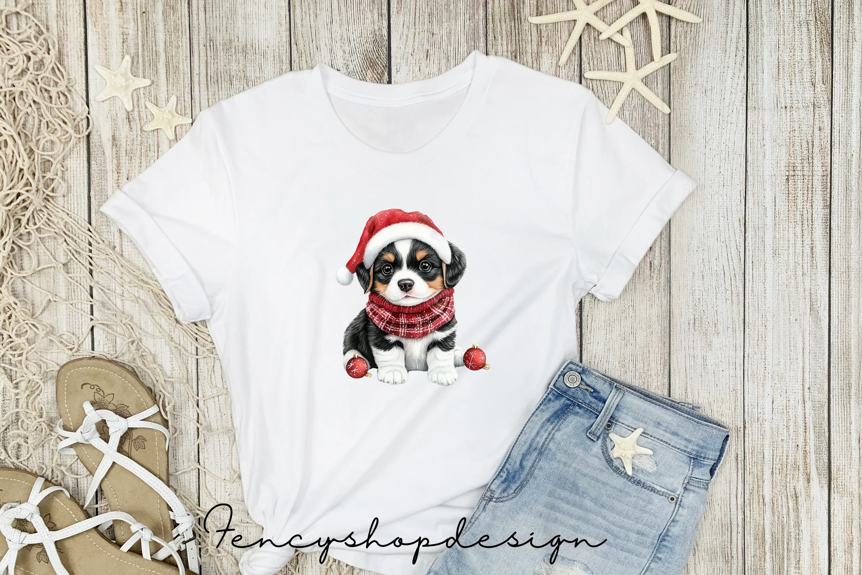 Adorable Christmas Puppies Clipart Bundle - Image 4
