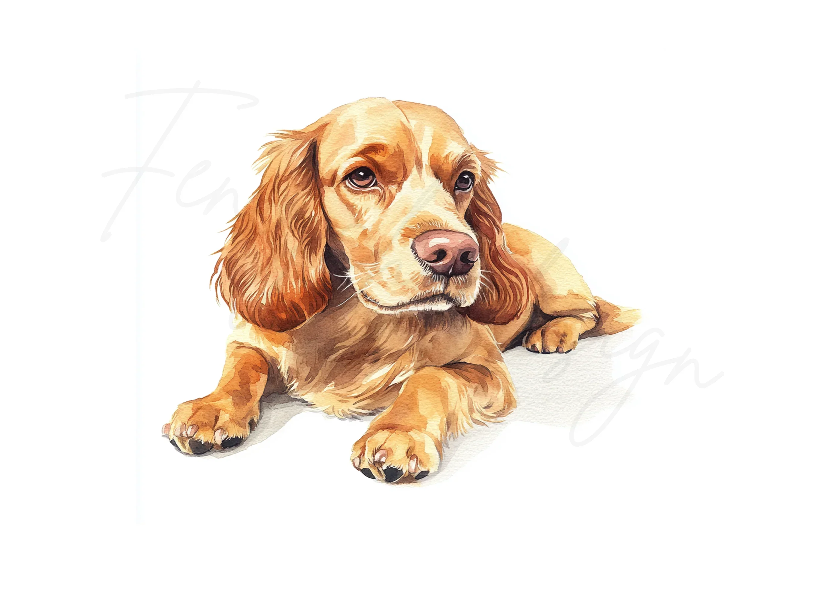 Adorable Cocker Spaniel Puppy Clipart Bundle - Image 3